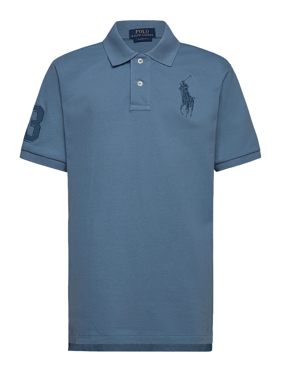 Ralph Lauren Kids - Big Pony Cotton Mesh Polo Shirt - kurzärmelig - camp blue/c7514 - 0