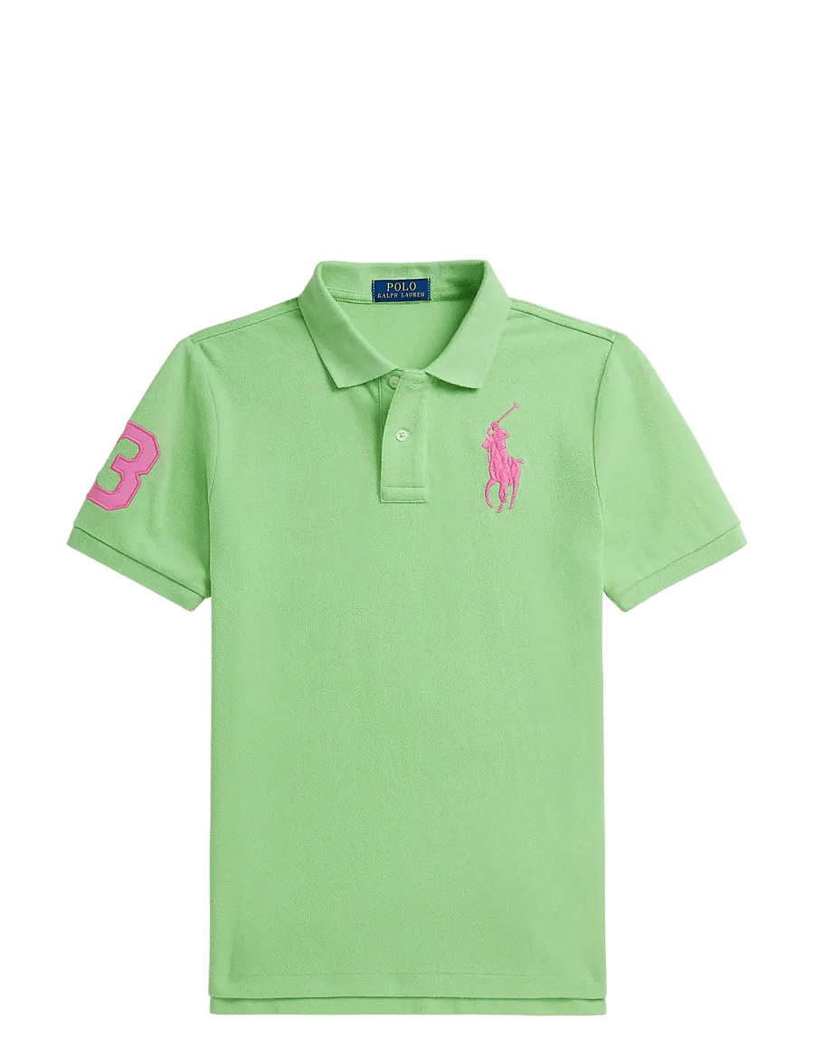 Ralph Lauren Kids - Big Pony Cotton Mesh Polo Shirt - kortærmede poloer - collection lime - 0