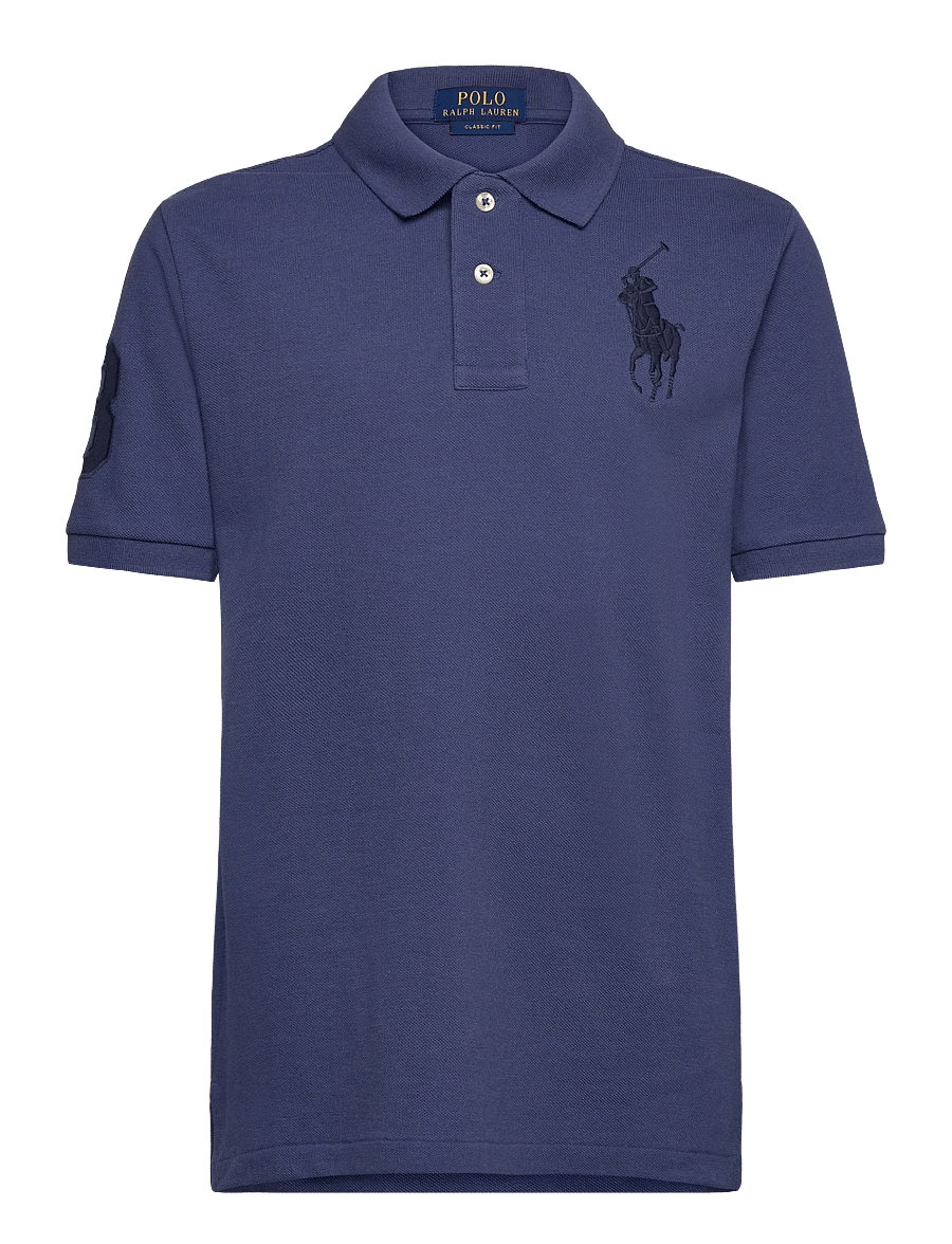 Ralph Lauren Kids - Big Pony Cotton Mesh Polo Shirt - kortärmade pikéer - light navy/c5935 - 0