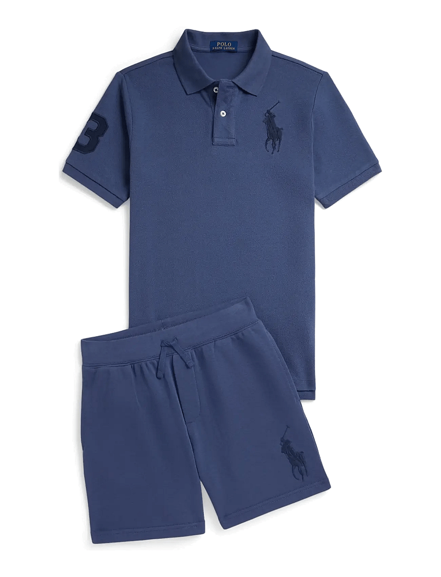 Ralph Lauren Kids - BASIC MESH-SS KC-TP-KNT - kortärmade pikéer - light navy/c5935 - 2