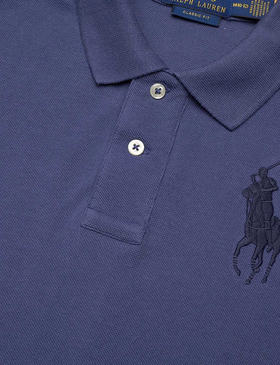 Ralph Lauren Kids - Big Pony Cotton Mesh Polo Shirt - kortärmade pikéer - light navy/c5935 - 3