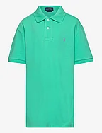 Slim Fit Cotton Mesh Polo - SUNSET GREEN/C715