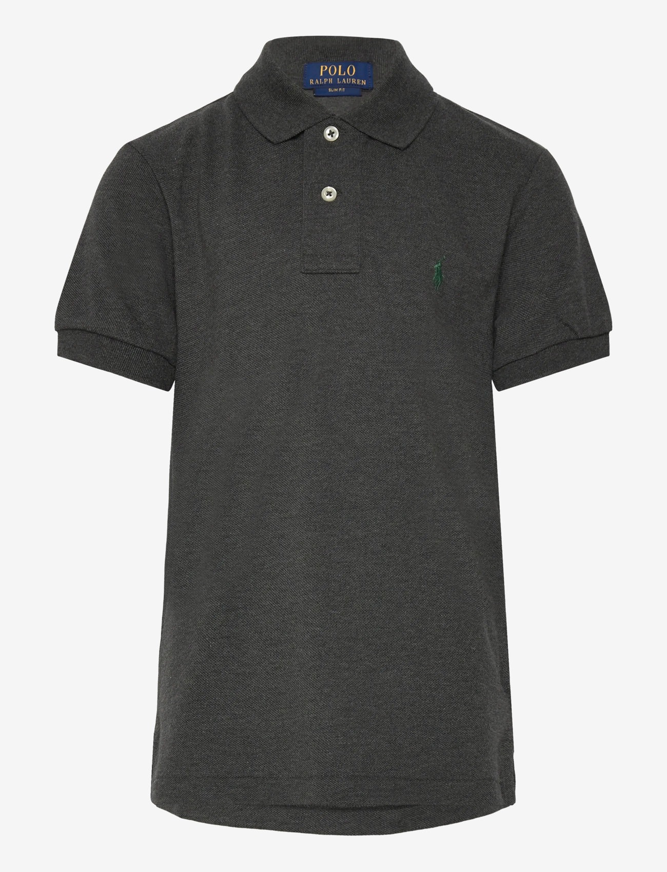 Ralph Lauren Kids - Slim Fit Cotton Mesh Polo Shirt - kortærmede poloer - windsor heather/c - 0