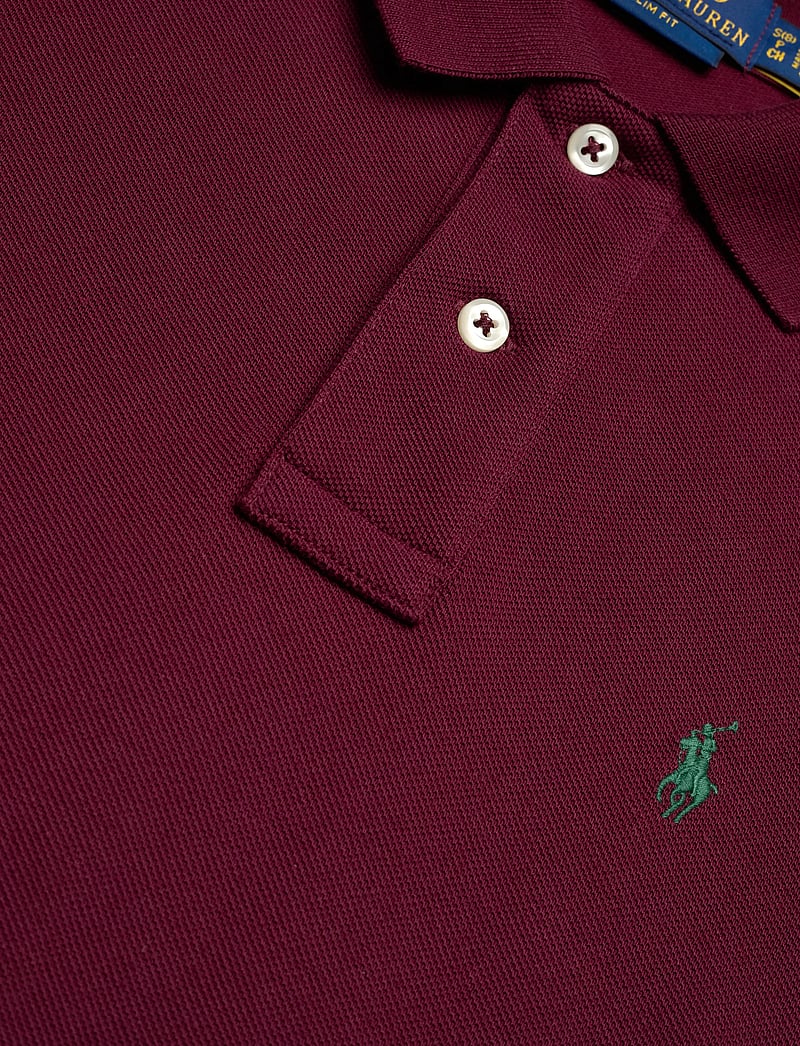 Ralph Lauren Kids - Slim Fit Cotton Mesh Polo - langærmede poloer - classic wine/c596 - 2