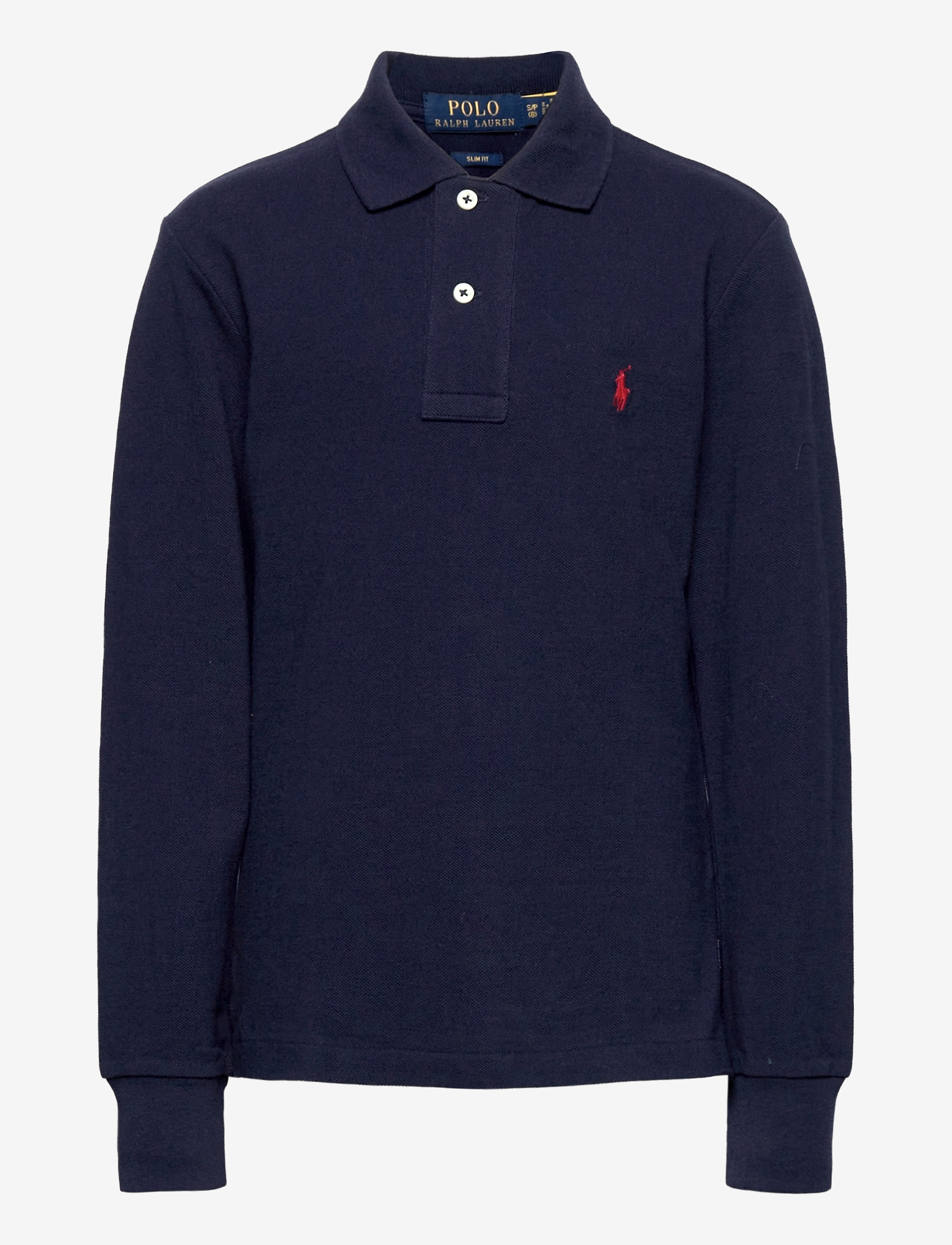 Slim Fit Cotton Mesh Polo - REFINED NAVY