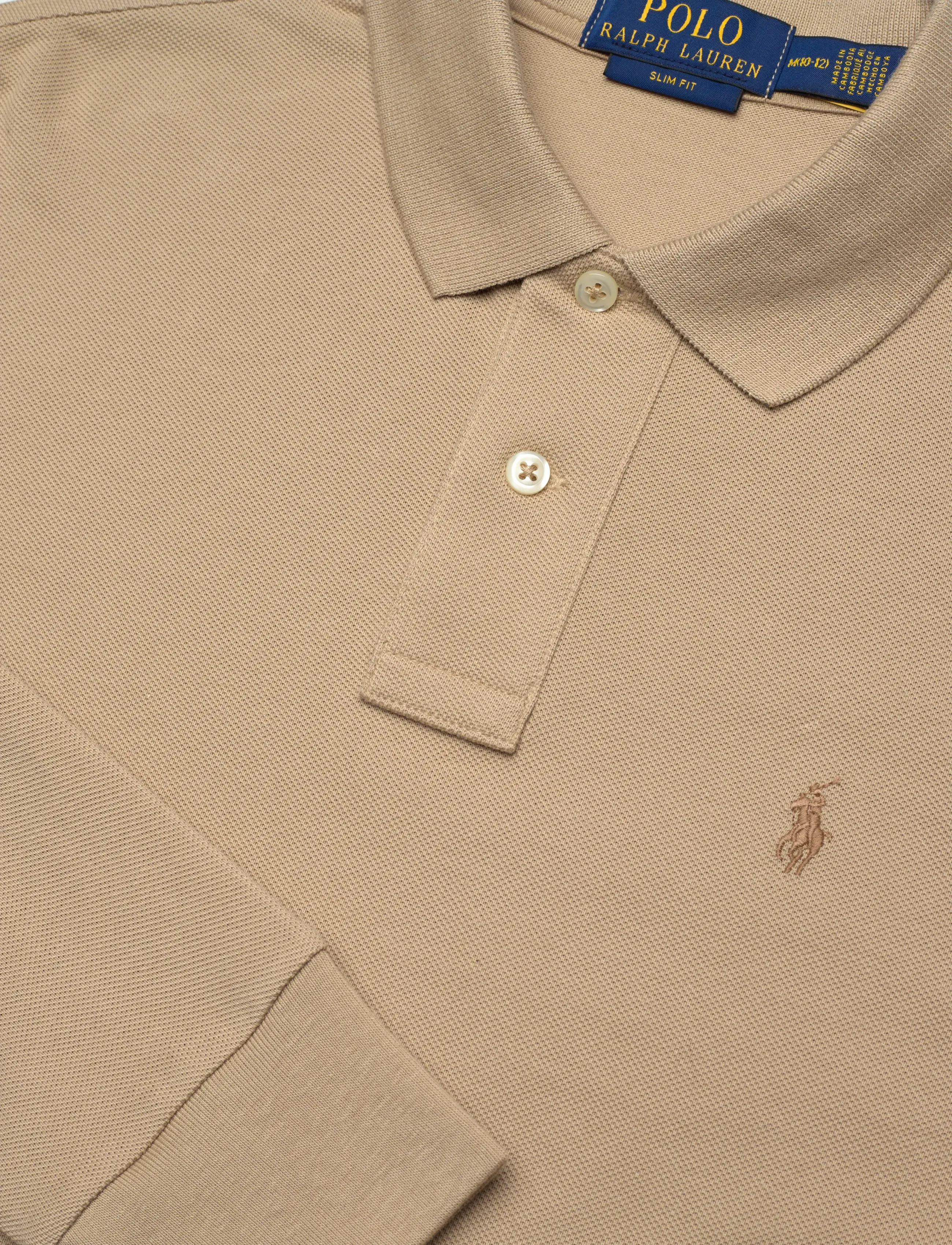 Ralph Lauren Kids - Slim Fit Cotton Mesh Polo - vintage khaki/c85 - 2