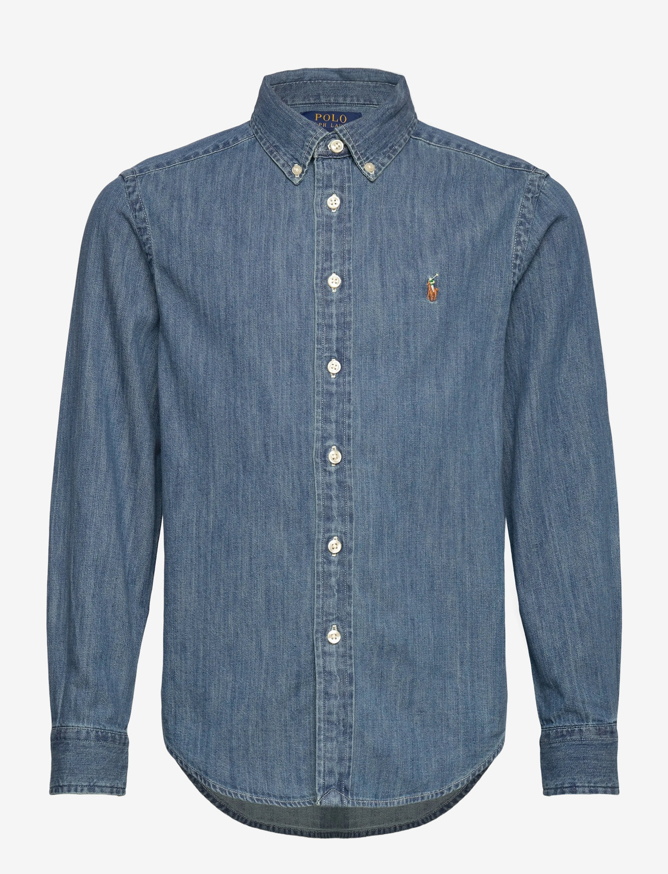 Ralph Lauren Kids - Cotton Chambray Shirt - langärmlige hemden - dk blue - 1