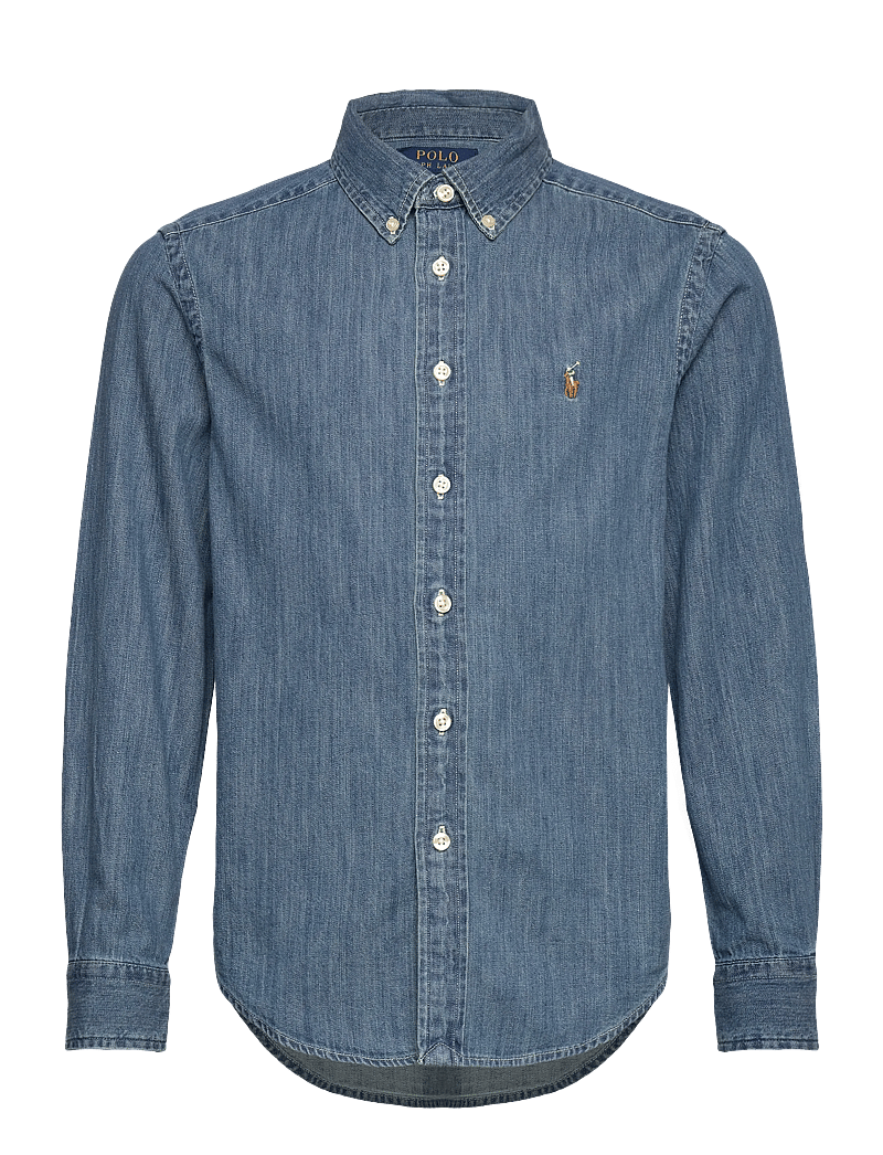 Ralph Lauren Kids - Cotton Chambray Shirt - langärmlige hemden - dk blue - 1