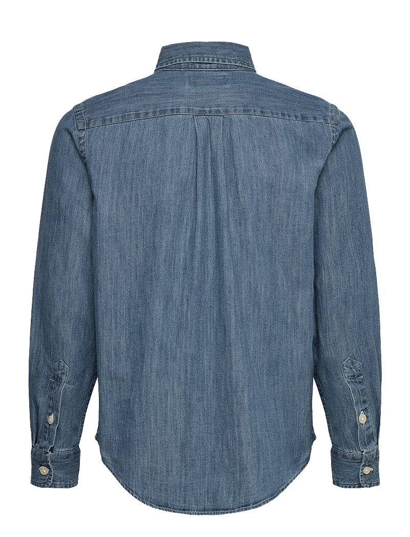 Ralph Lauren Kids - Cotton Chambray Shirt - langärmlige hemden - dk blue - 2