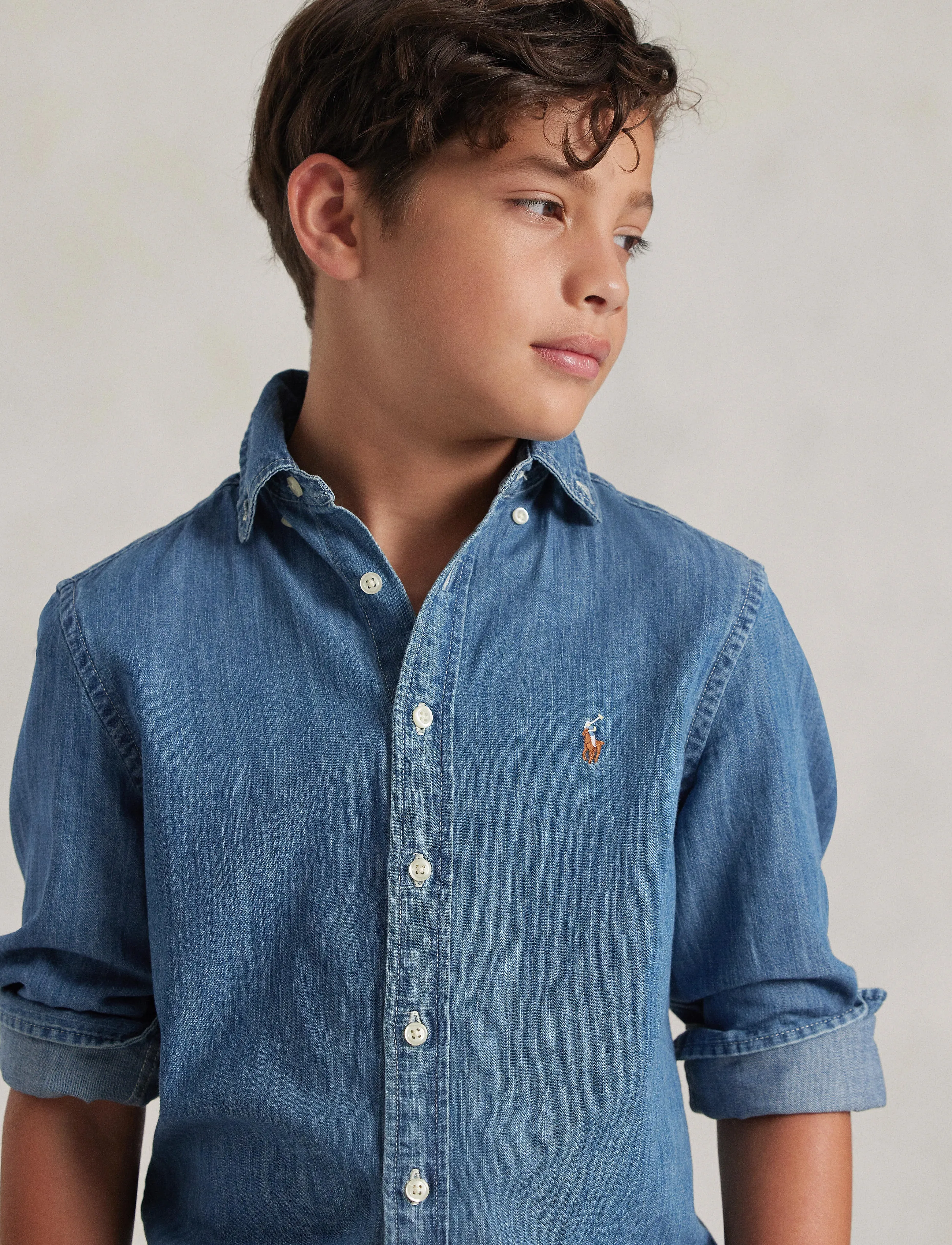 Ralph Lauren Kids - Cotton Chambray Shirt - dk blue - 4
