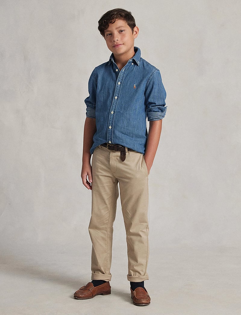 Ralph Lauren Kids - Cotton Chambray Shirt - langärmlige hemden - dk blue - 0