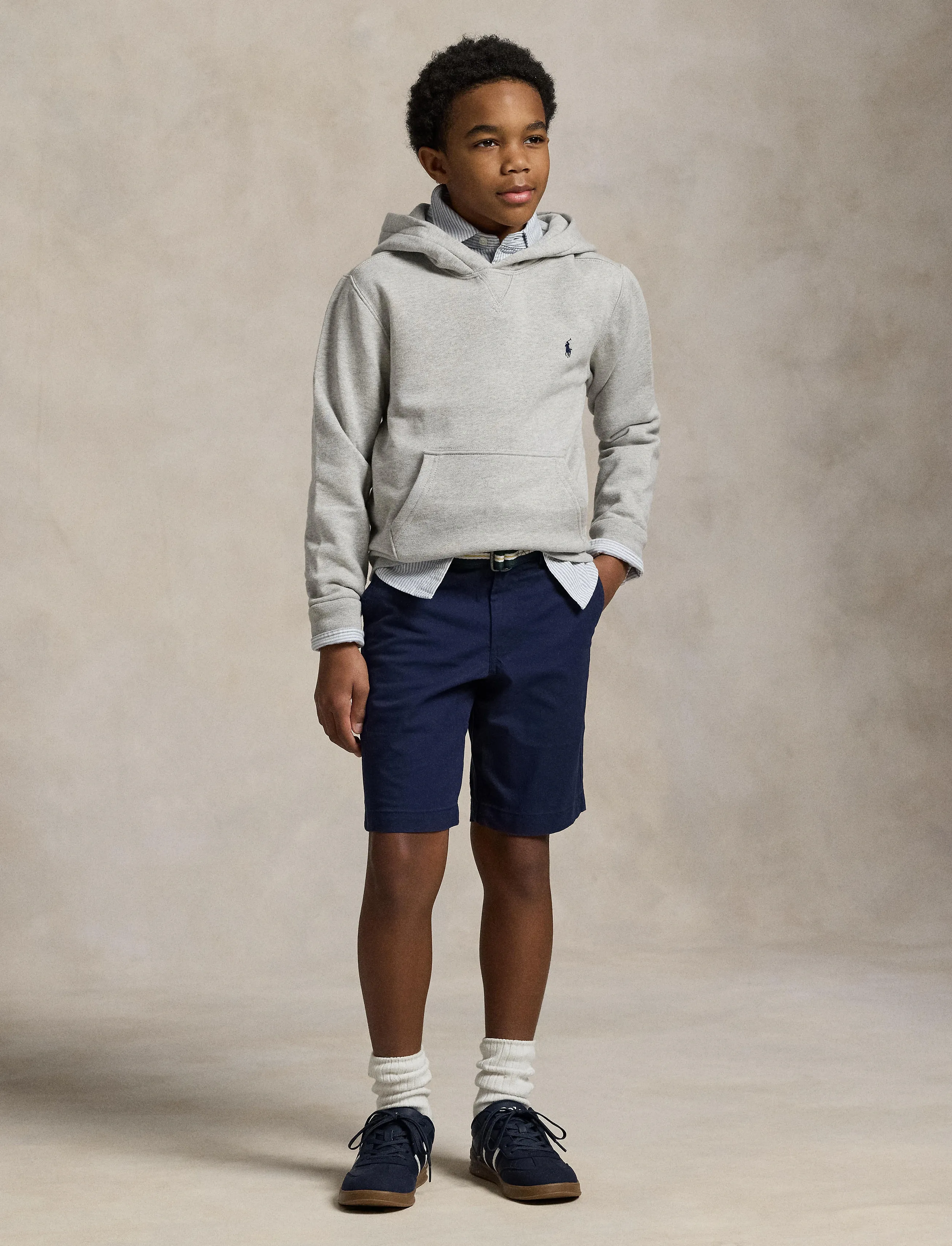 Ralph Lauren Kids SEASONAL FLEECE-LS PO HOOD-TP-KNT - Sweatshirts & Hættetrøjer - ANDOVER HEATHER / grey