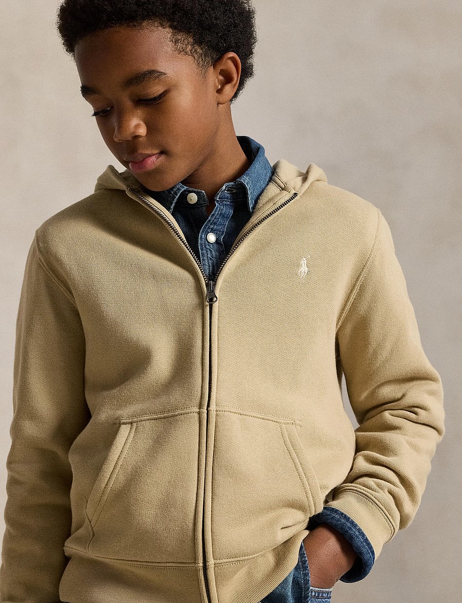 Ralph Lauren Kids - Fleece Full-Zip Hoodie - kapuzenpullover - classic khaki/c81 - 4