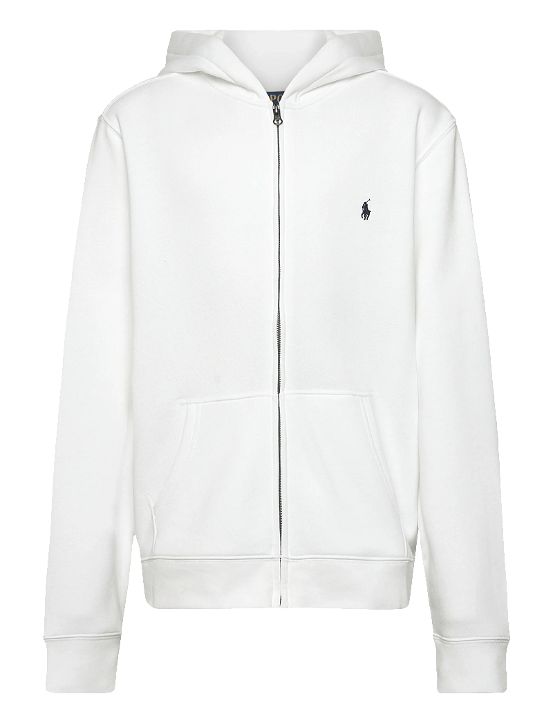 Ralph Lauren Kids - SEASONAL FLEECE-LS FZ HOOD-TP-KNT - hættetrøjer - white/c7949 - 0