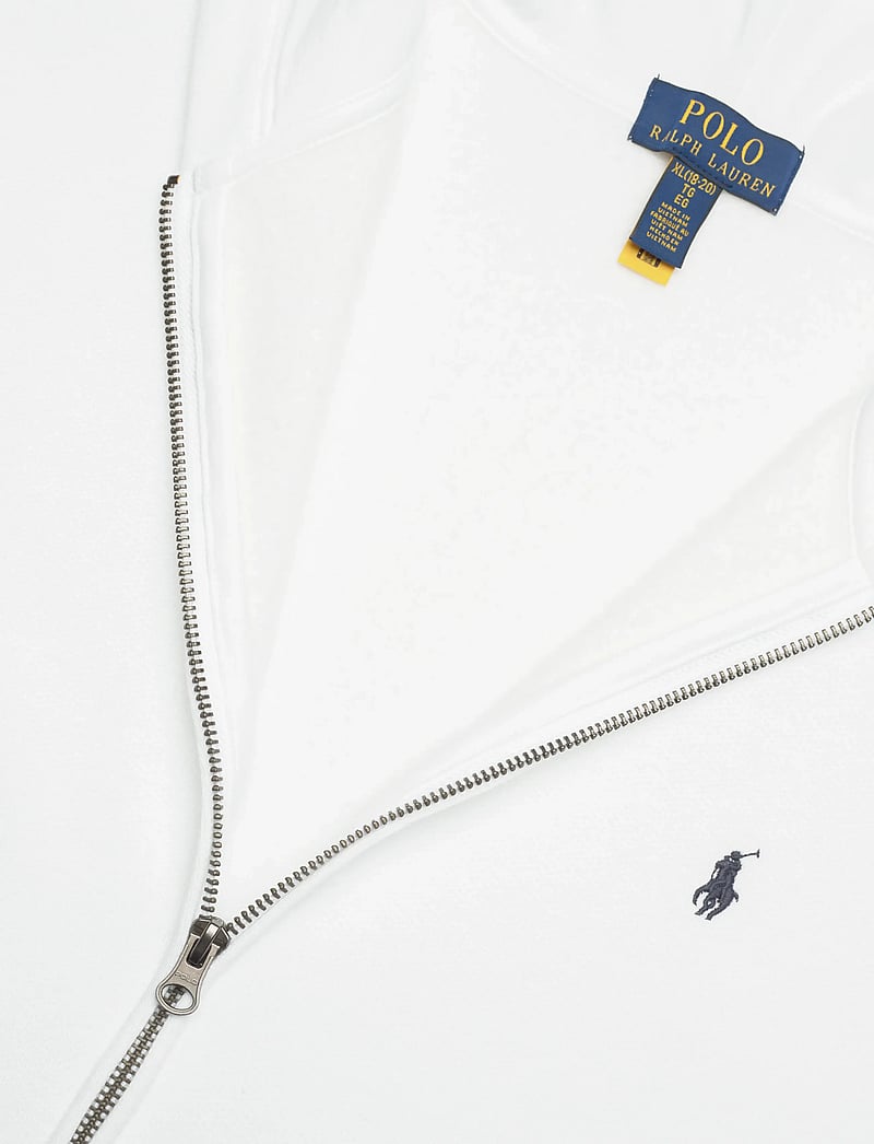 Ralph Lauren Kids - SEASONAL FLEECE-LS FZ HOOD-TP-KNT - hættetrøjer - white/c7949 - 2