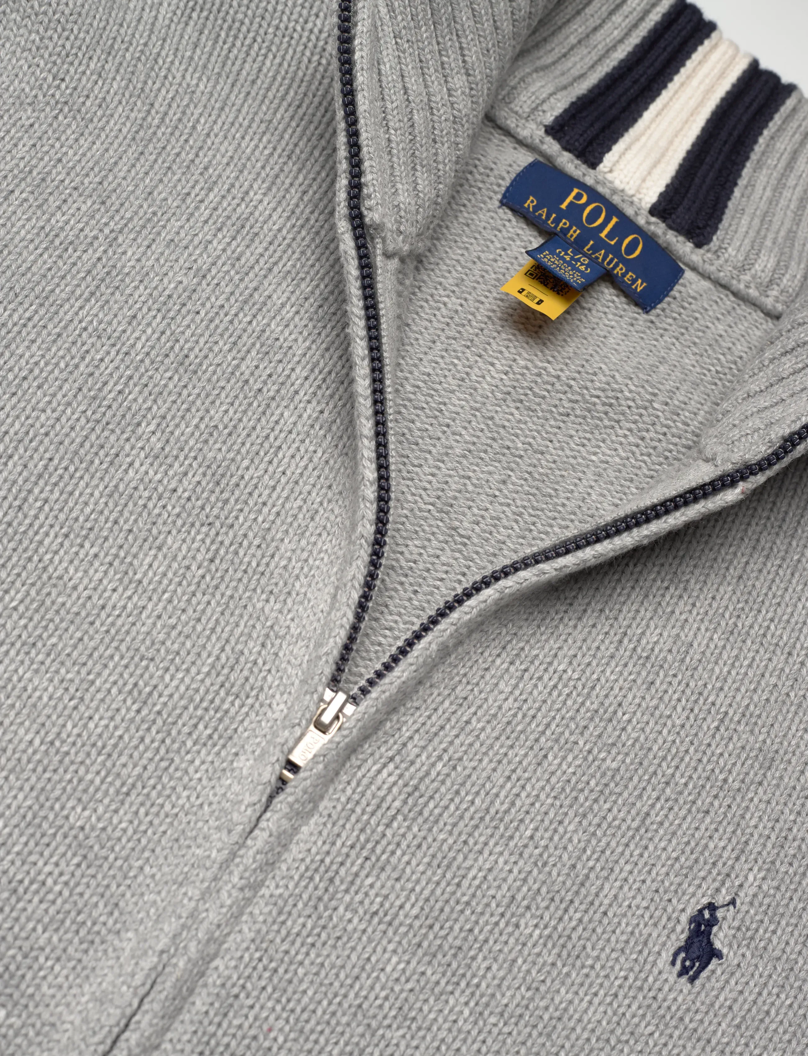 Ralph Lauren Kids - COMBED COTTON-LS FZ MOCK-TP-SWT - andover heather/c7932 - 2