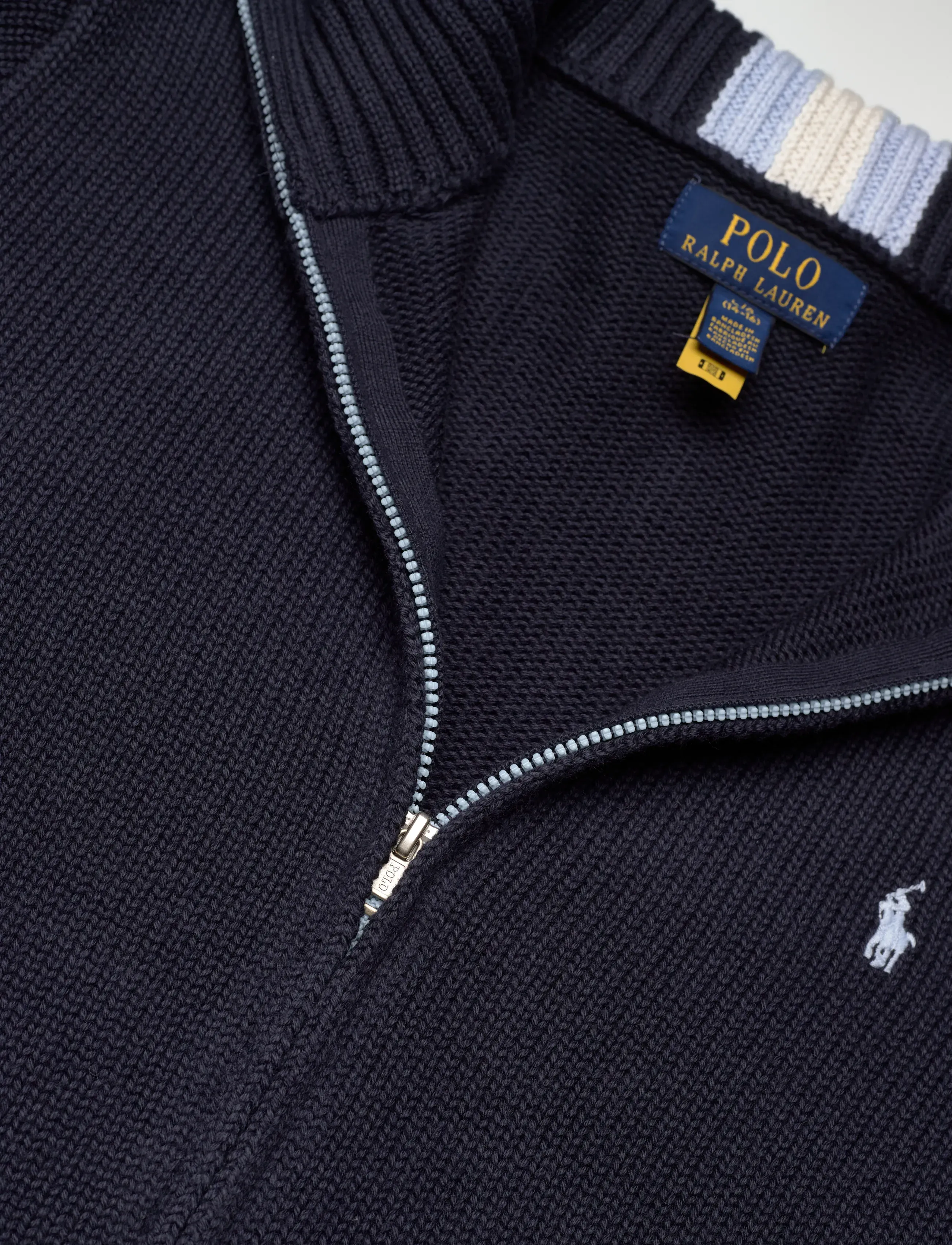 Ralph Lauren Kids - COMBED COTTON-LS FZ MOCK-TP-SWT - kardiganid - rl navy/c7279 - 2