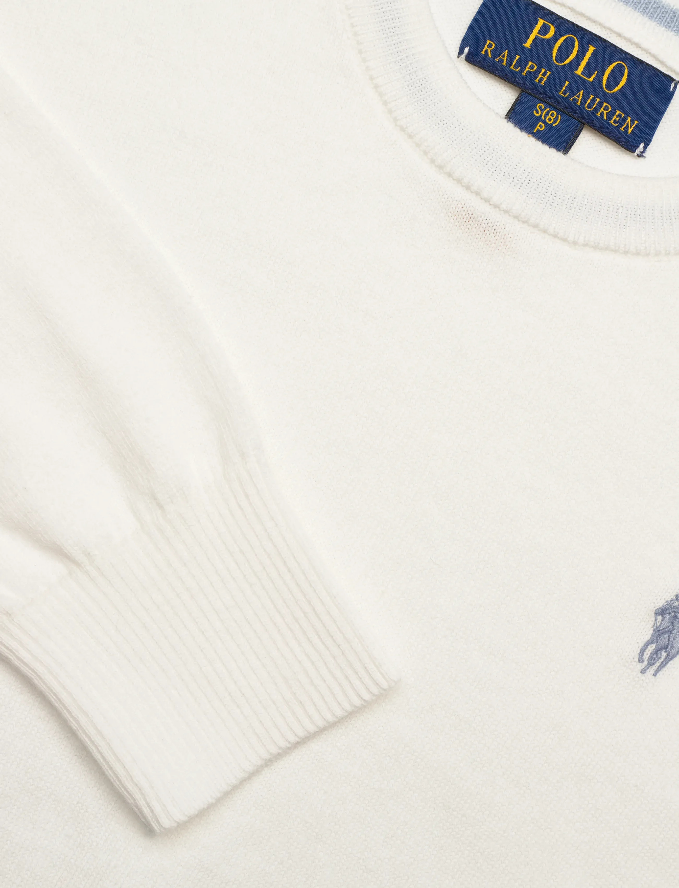 Ralph Lauren Kids - Cotton Crewneck Sweater - trøjer - deckwash white - 2