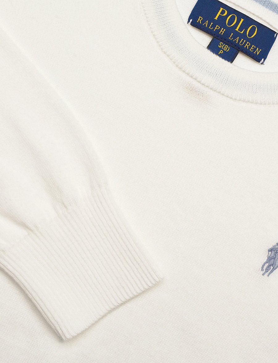 Ralph Lauren Kids - Cotton Crewneck Sweater - trøjer - deckwash white - 2