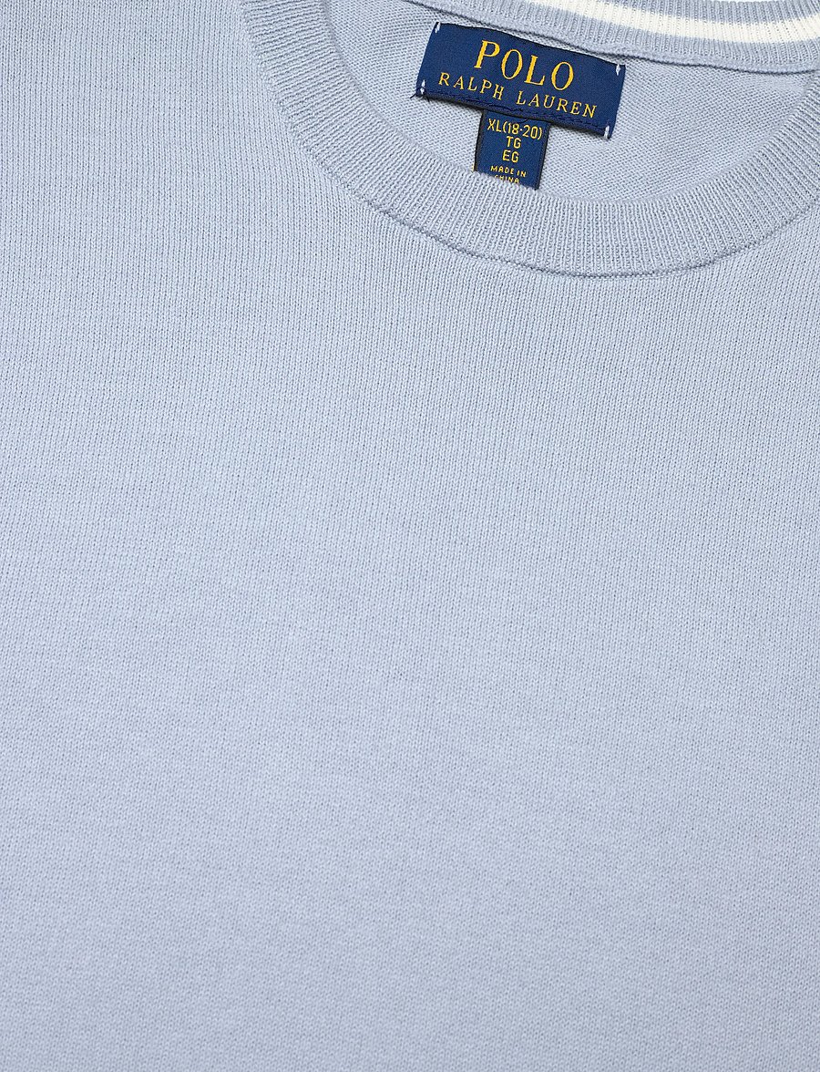Ralph Lauren Kids - Cotton Crewneck Sweater - stickade tröjor - estate blue - 2