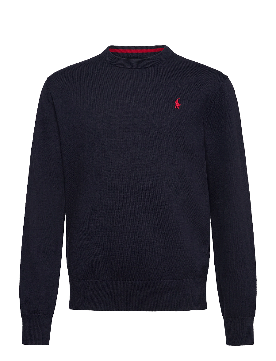 Ralph Lauren Kids - Cotton Crewneck Sweater - stickade tröjor - rl navy/c3822 - 1