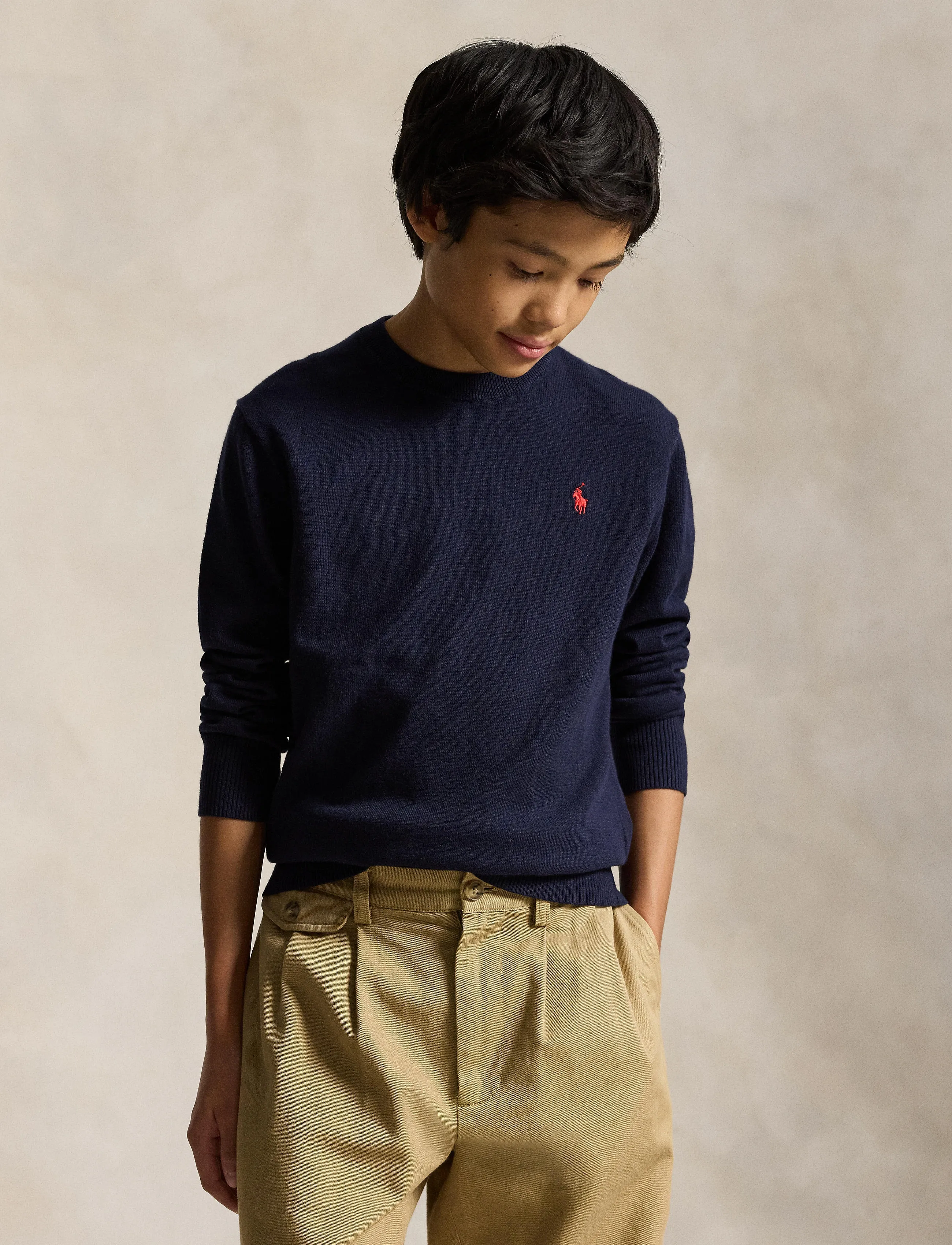 Ralph Lauren Kids - Cotton Crewneck Sweater - pullover - rl navy/c3822 - 4