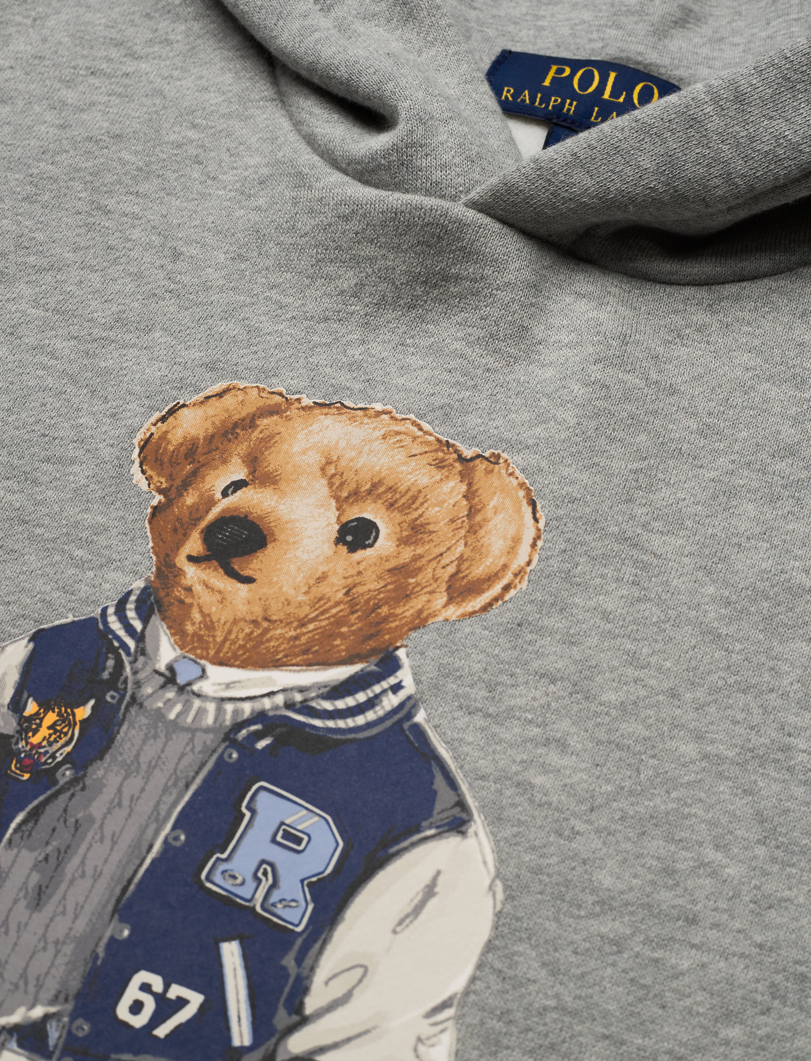 Ralph Lauren Kids - Football Bear Fleece Hoodie - andover heather - 2