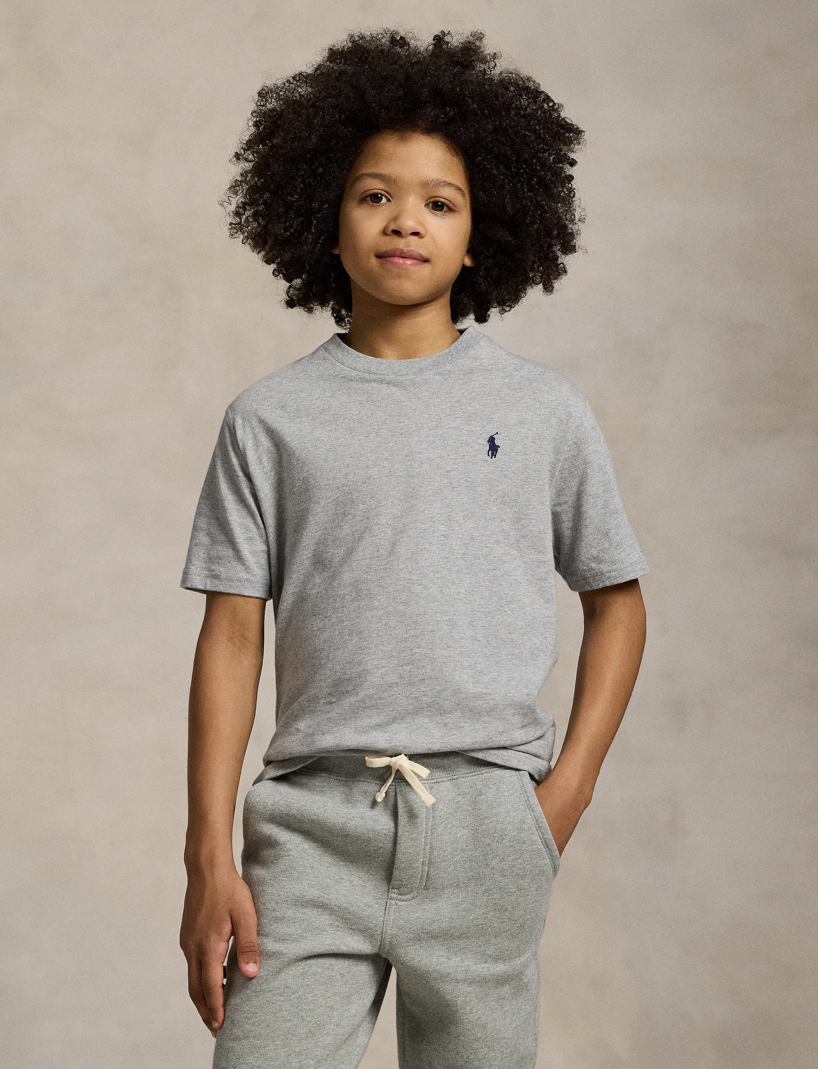 Ralph Lauren Kids - Cotton Jersey Crewneck Tee - t-shirts à manches courtes - andover  heather - 3