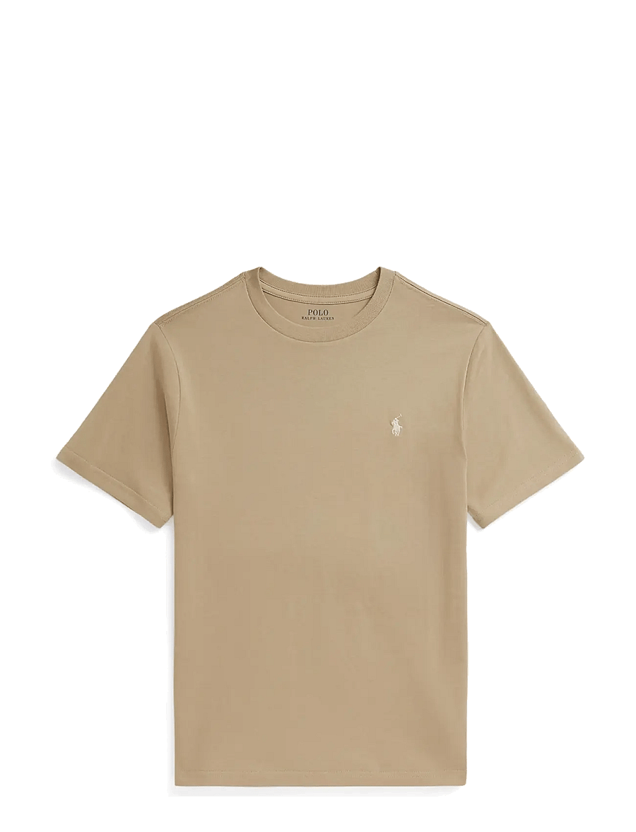 Ralph Lauren Kids - Cotton Jersey Crewneck Tee - short-sleeved t-shirts - classic khaki/c81 - 1