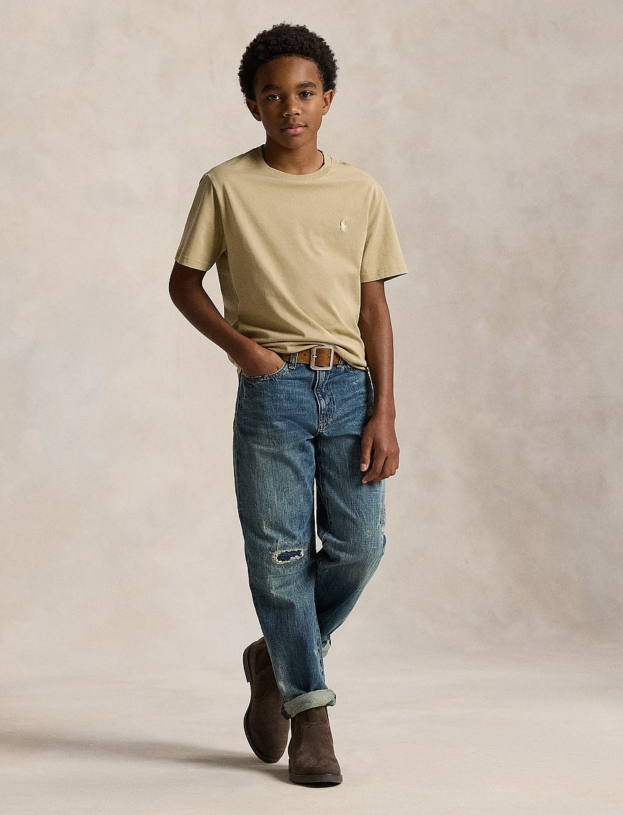 Ralph Lauren Kids - Cotton Jersey Crewneck Tee - kurzärmelige - classic khaki/c81 - 4