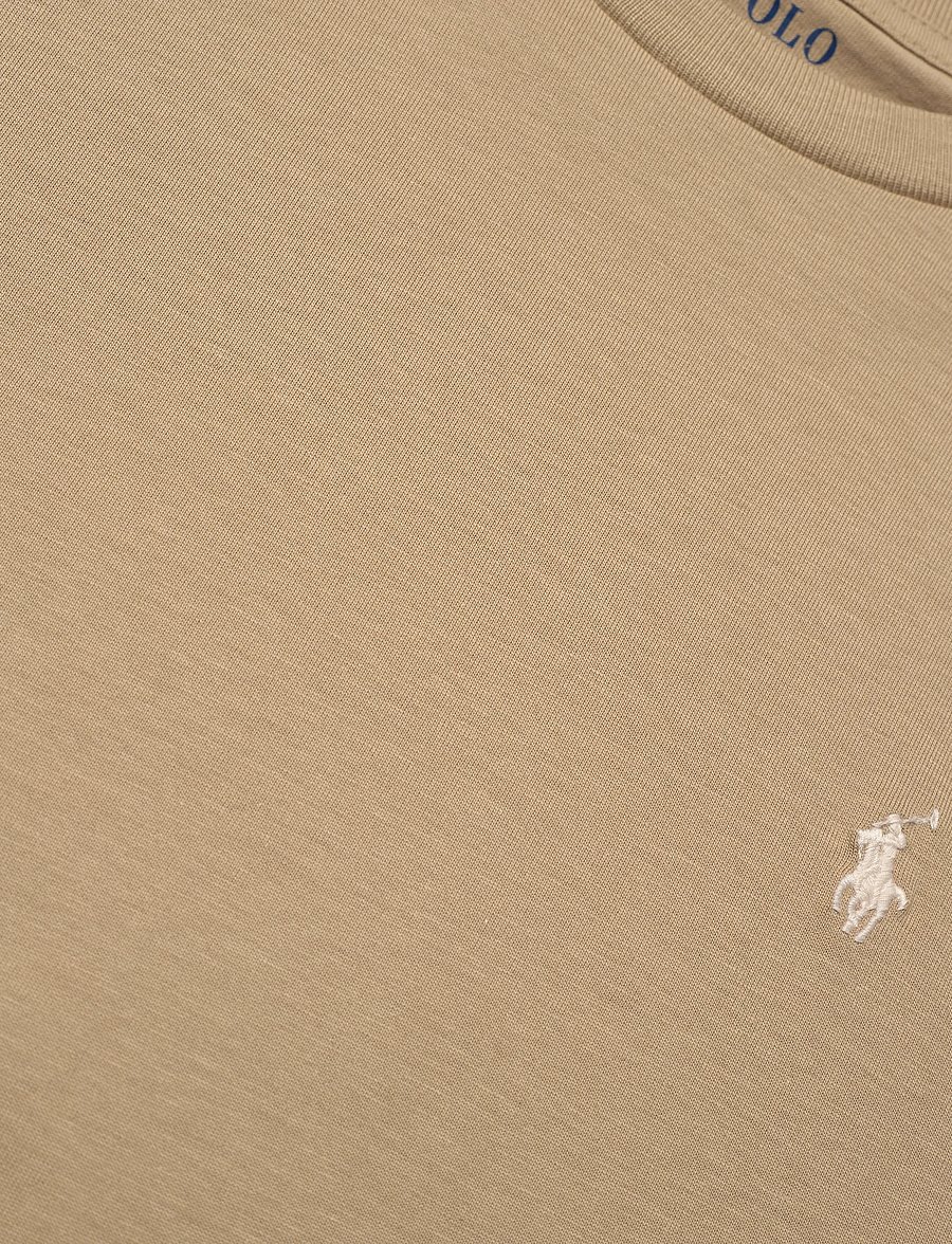 Ralph Lauren Kids - Cotton Jersey Crewneck Tee - short-sleeved t-shirts - classic khaki/c81 - 4