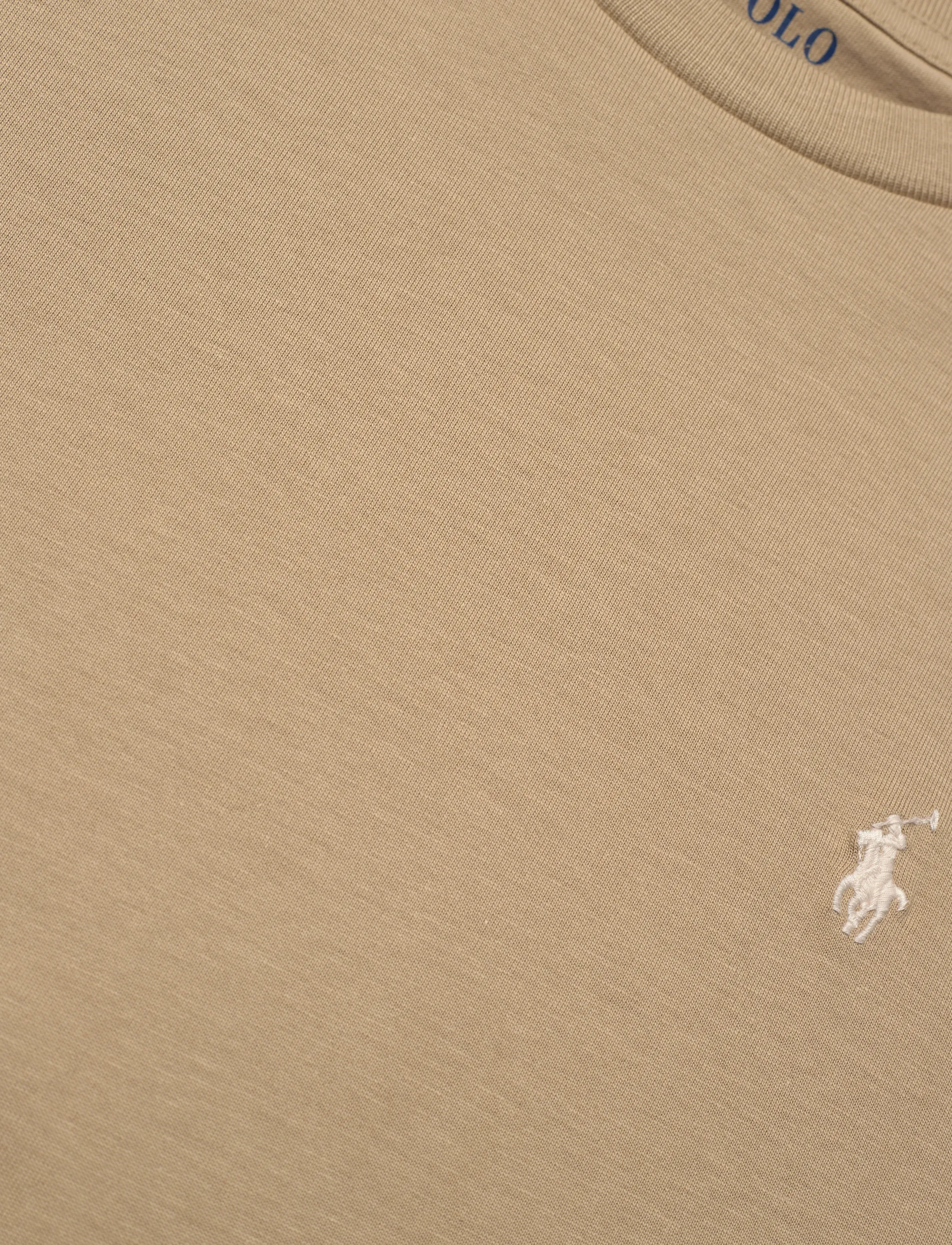 Ralph Lauren Kids - Cotton Jersey Crewneck Tee - kortärmade t-shirts - classic khaki/c81 - 4