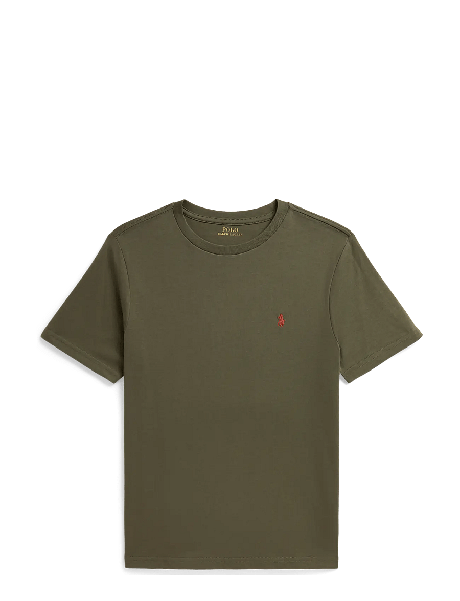 Ralph Lauren Kids - Cotton Jersey Crewneck Tee - kurzärmelige - cruise olive/c870 - 0
