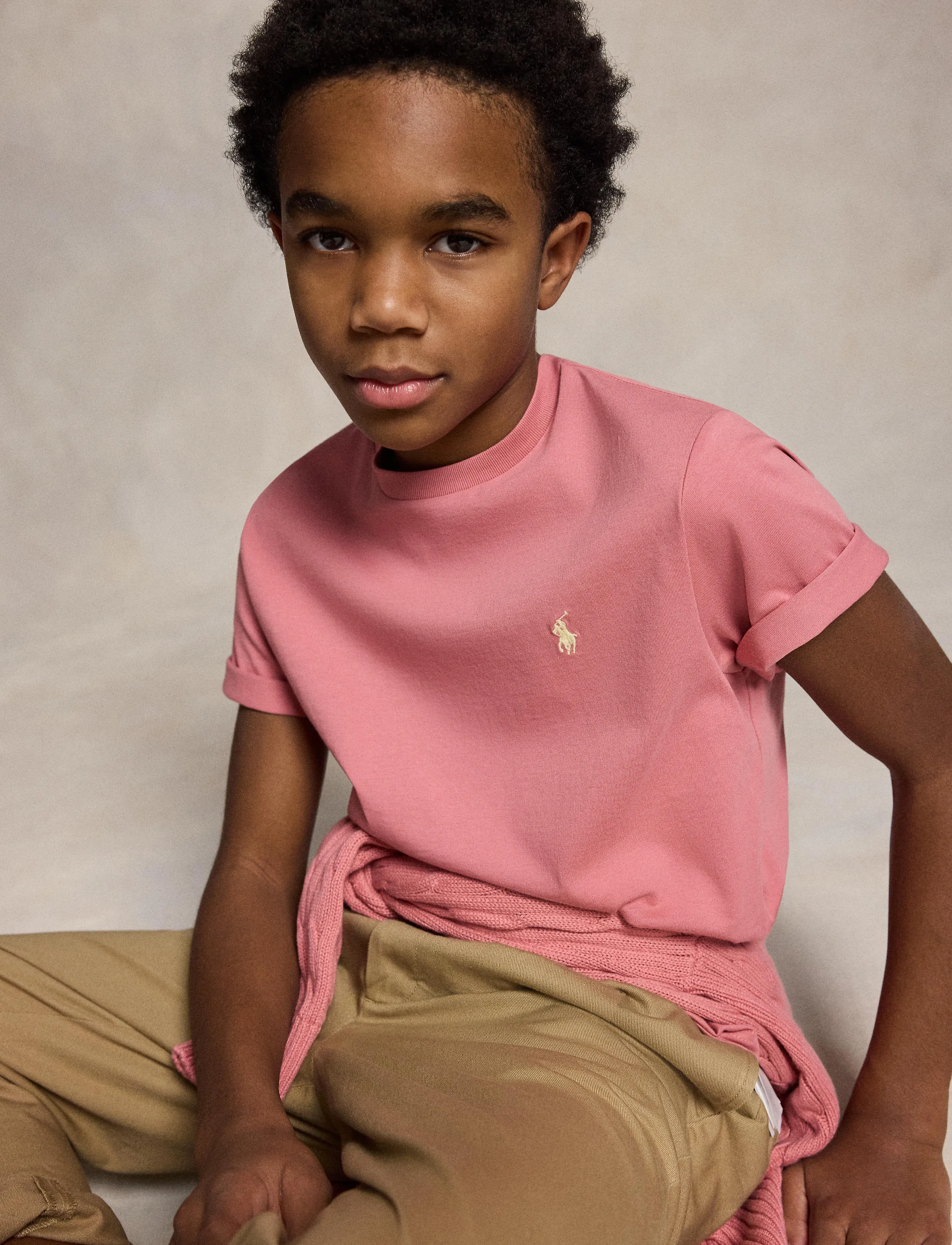 Ralph Lauren Kids - Cotton Jersey Crewneck Tee - kortærmede t-shirts - desert rose/c1168 - 4