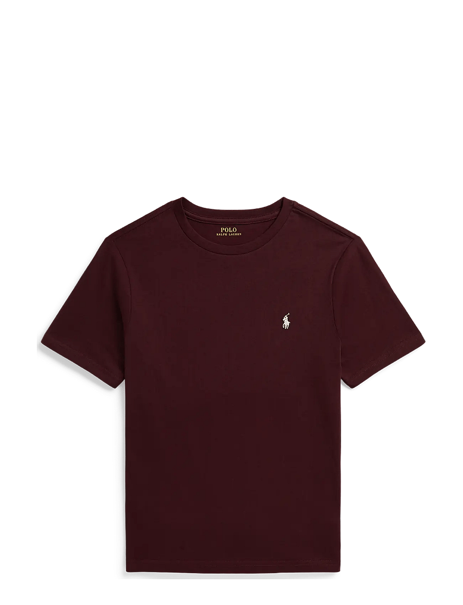 Ralph Lauren Kids - Cotton Jersey Crewneck Tee - kortærmede t-shirts - rich ruby/c8154 - 0