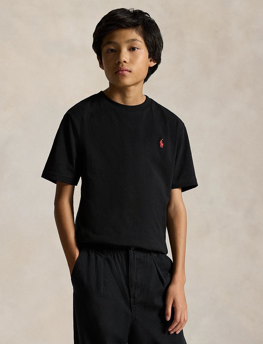 Ralph Lauren Kids - Cotton Jersey Crewneck Tee - kurzärmelige - rl black - 2