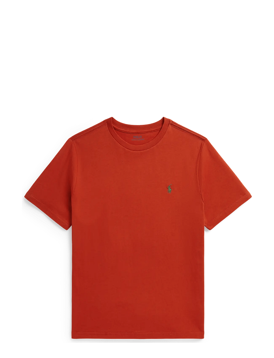 Ralph Lauren Kids - Cotton Jersey Crewneck Tee - kurzärmelige - varsity orange/c5 - 0