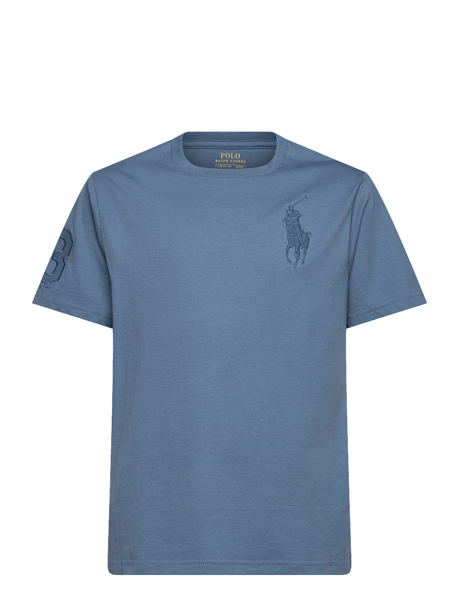 Ralph Lauren Kids - Big Pony Cotton Jersey Tee - kurzärmelige - camp blue/c7514 - 0