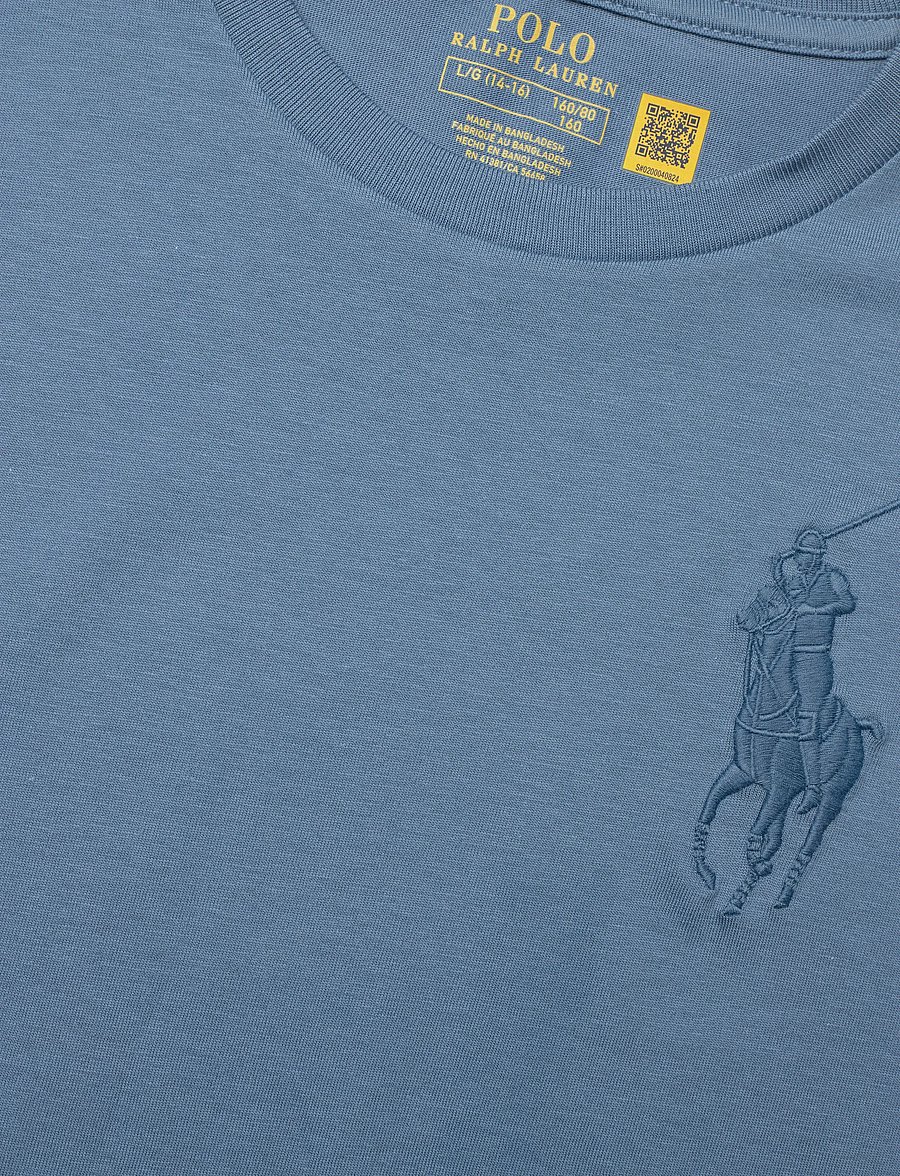 Ralph Lauren Kids - Big Pony Cotton Jersey Tee - kurzärmelige - camp blue/c7514 - 2