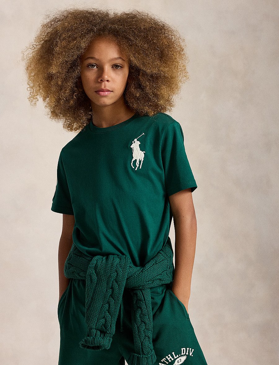 Ralph Lauren Kids - Big Pony Cotton Jersey Tee - kurzärmelige - hunter green/c815 - 0