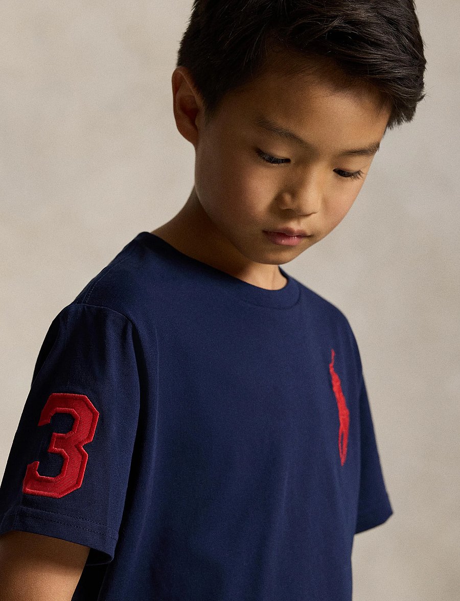 Ralph Lauren Kids - Big Pony Cotton Jersey Tee - kurzärmelige - refined navy/c387 - 0