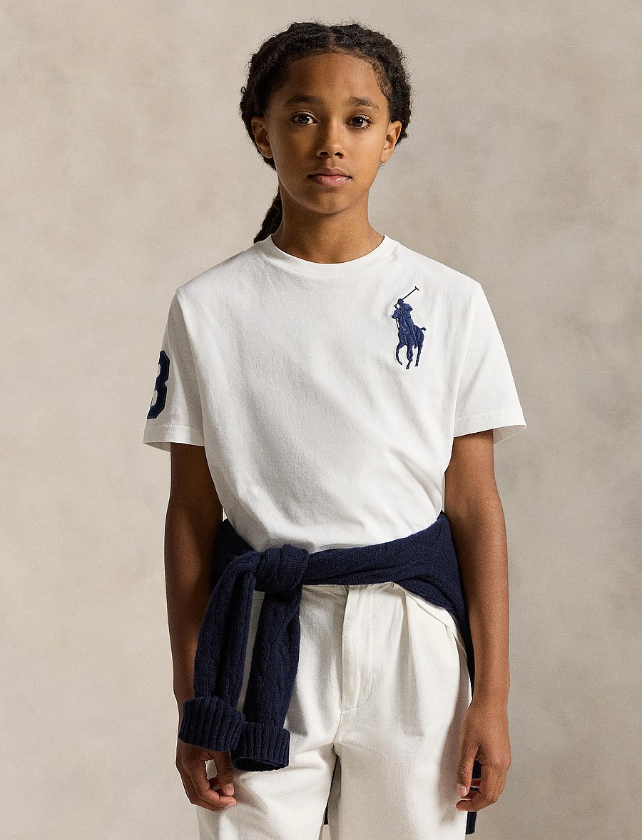 Ralph Lauren Kids - Big Pony Cotton Jersey Tee - kurzärmelige - white/c7996 - 3
