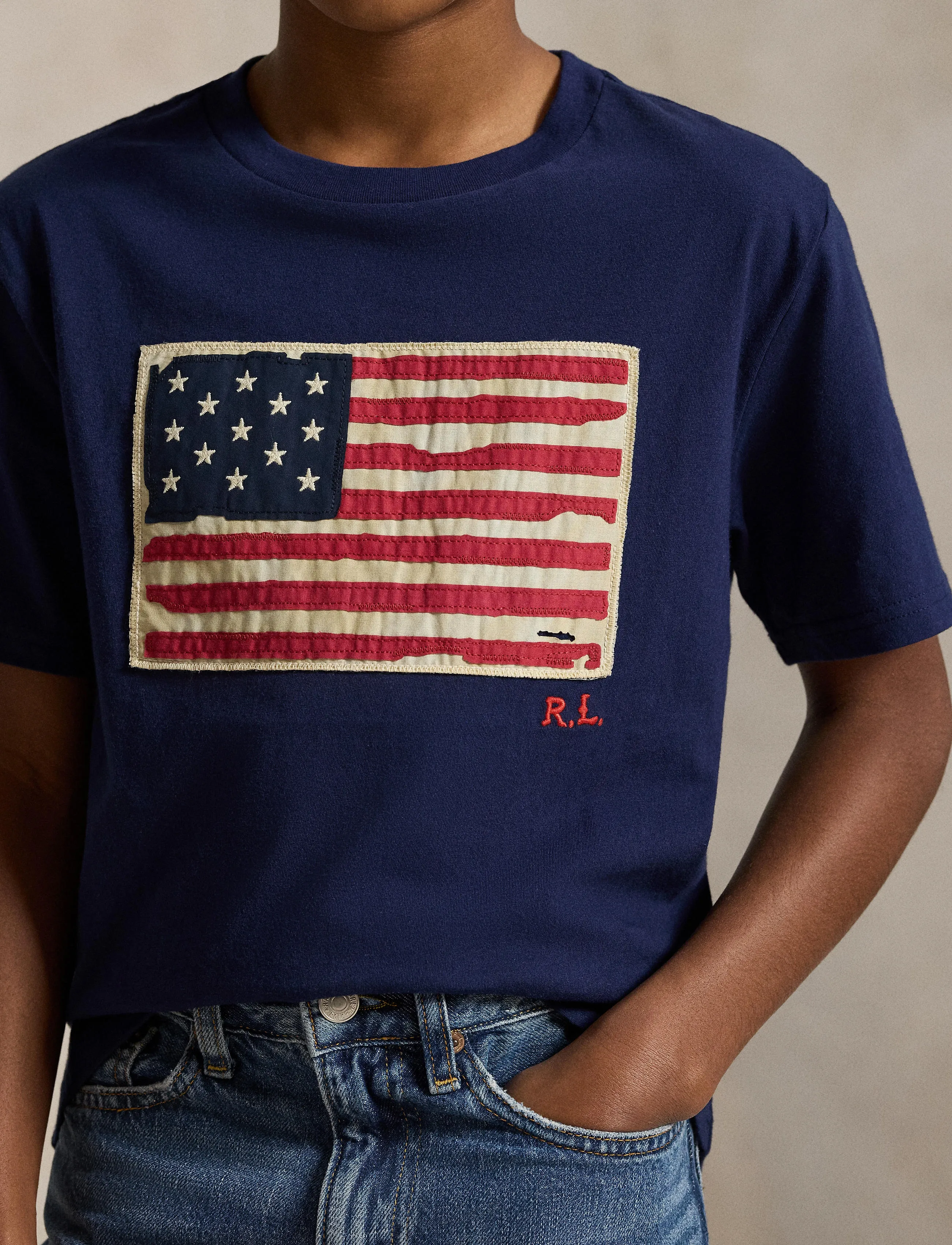 Ralph Lauren Kids - Flag Cotton Jersey Tee - cruise navy - 2
