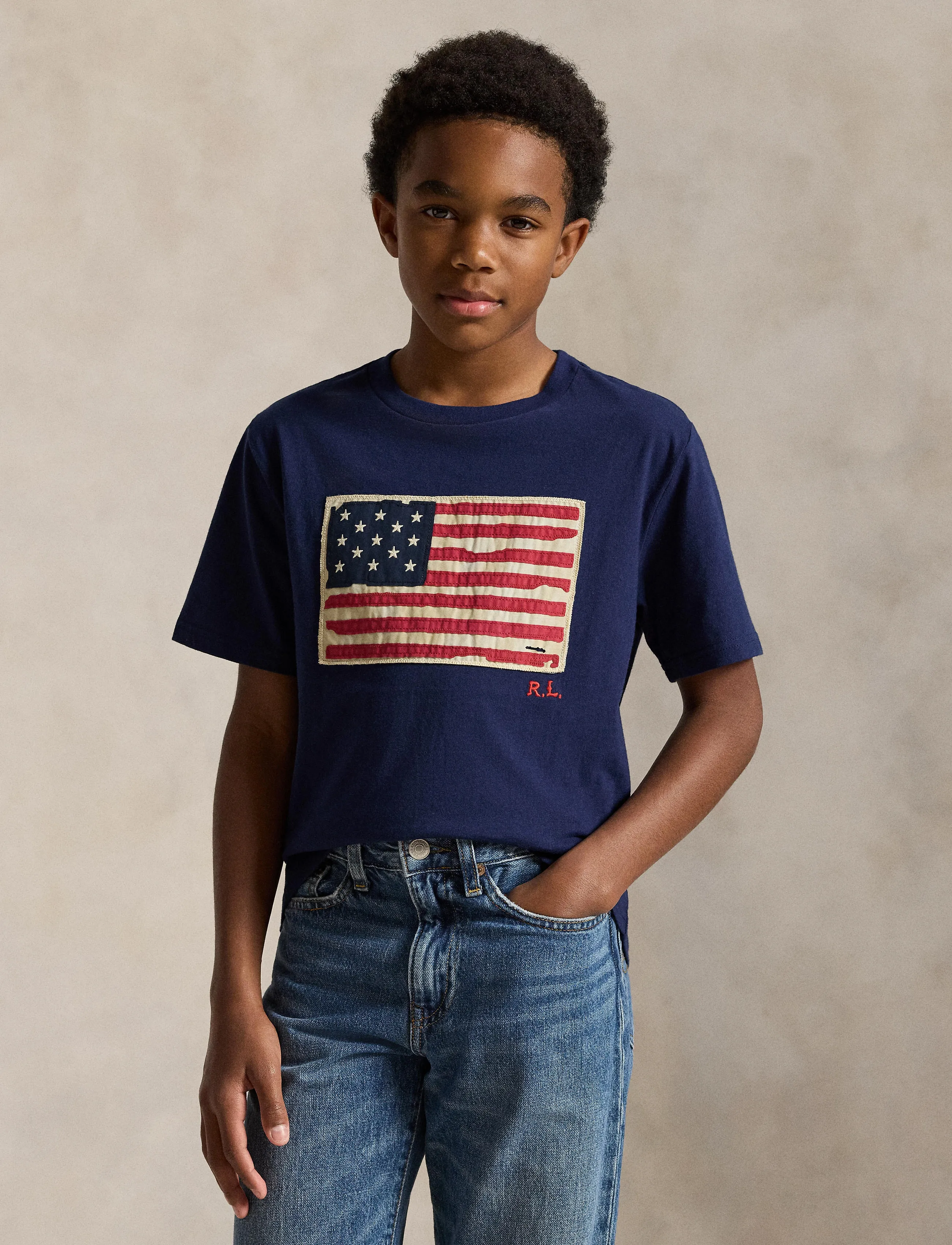 Ralph Lauren Kids - Flag Cotton Jersey Tee - cruise navy - 3