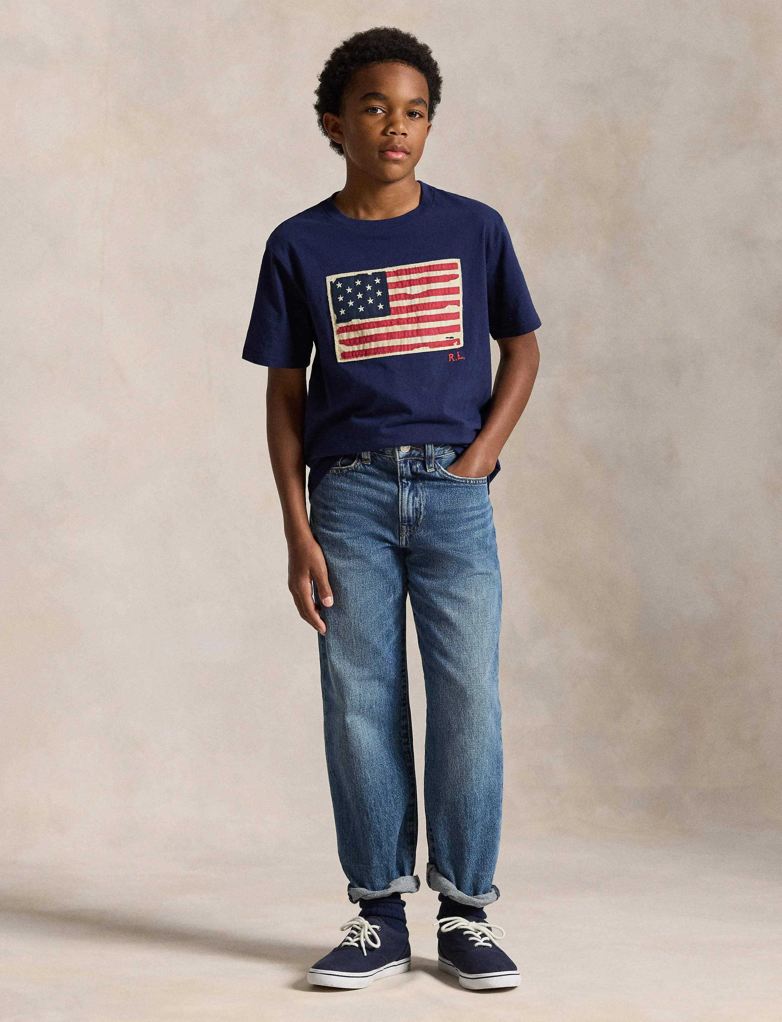 Ralph Lauren Kids - Flag Cotton Jersey Tee - cruise navy - 4