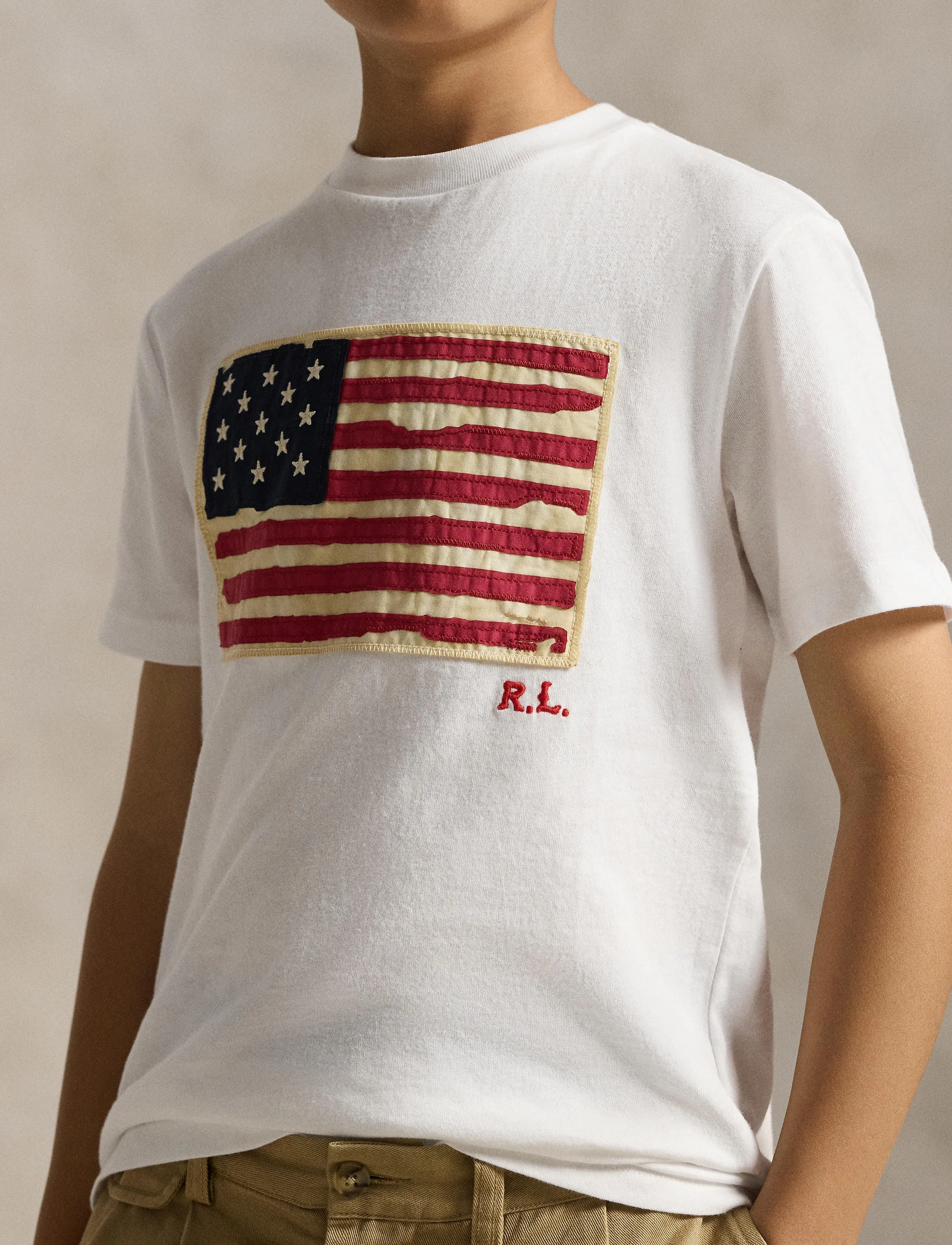 Ralph Lauren Kids - Flag Cotton Jersey Tee - white - 2