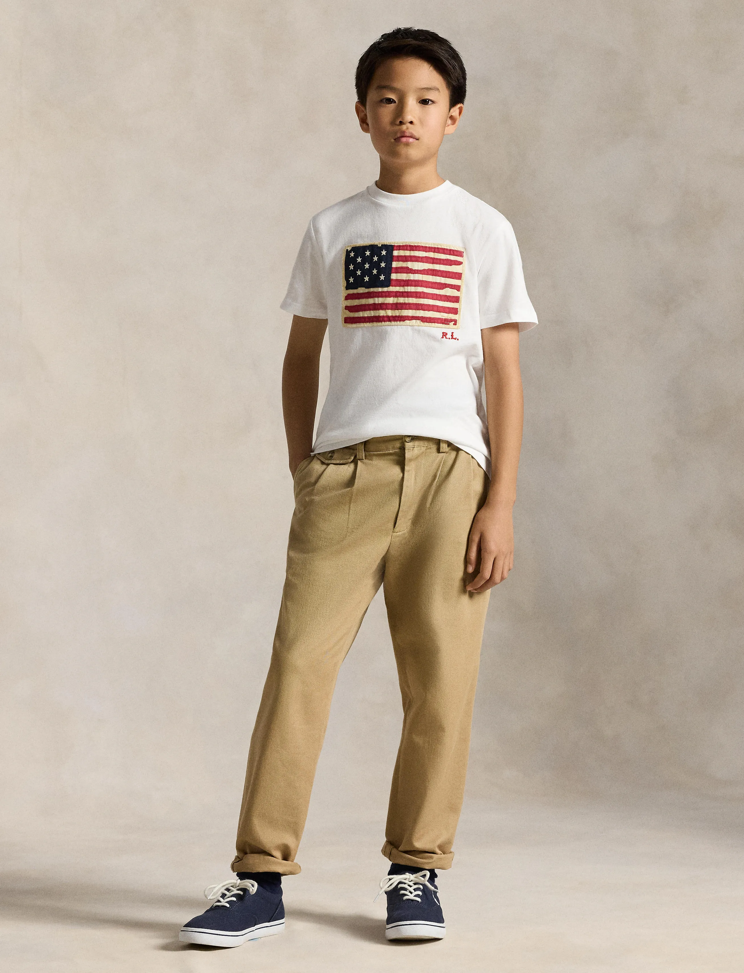 Ralph Lauren Kids - Flag Cotton Jersey Tee - white - 5