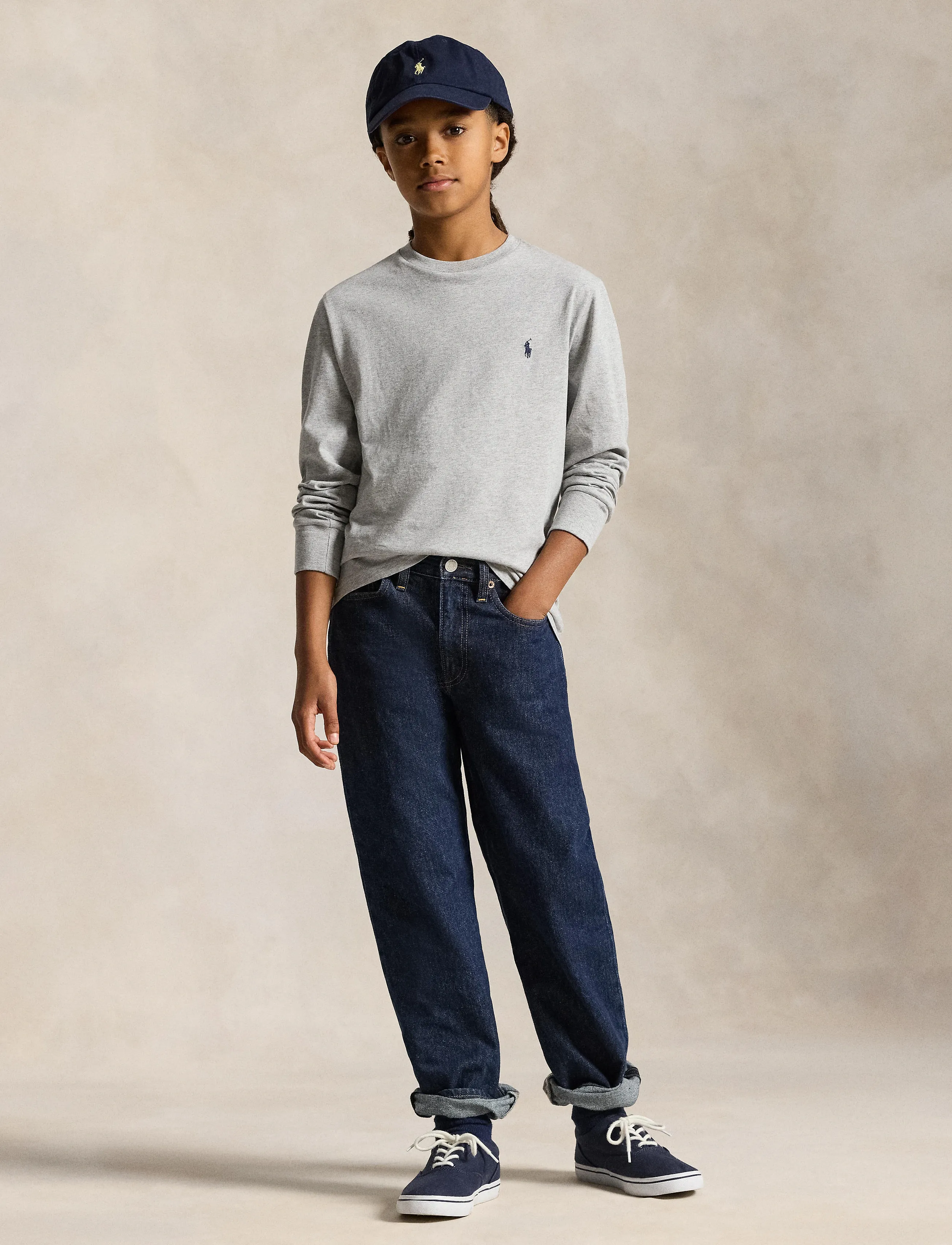 Ralph Lauren Kids - Cotton Jersey Long-Sleeve Tee - andover heather - 4