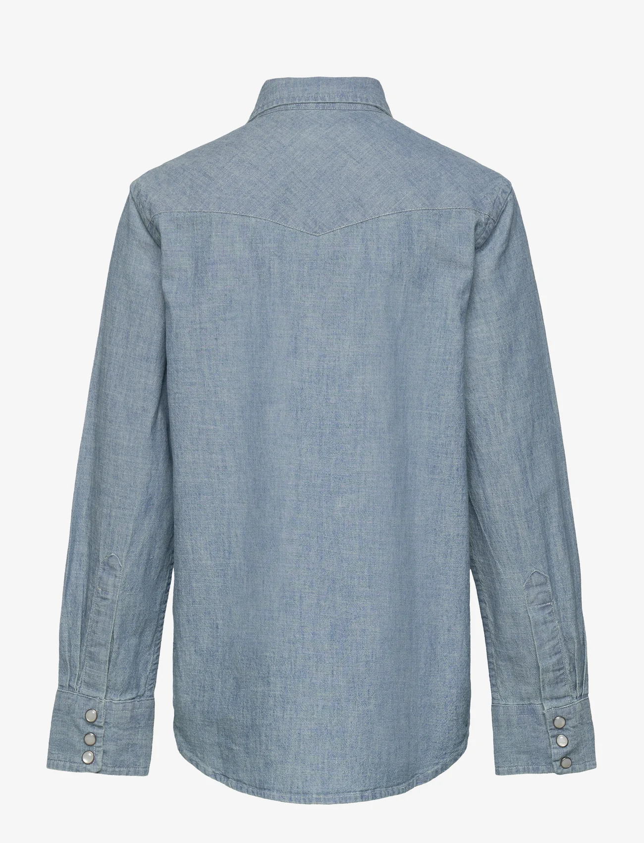 Ralph Lauren Kids - Cotton Chambray Western Shirt - krekli ar garām piedurknēm - medium indigo - 1