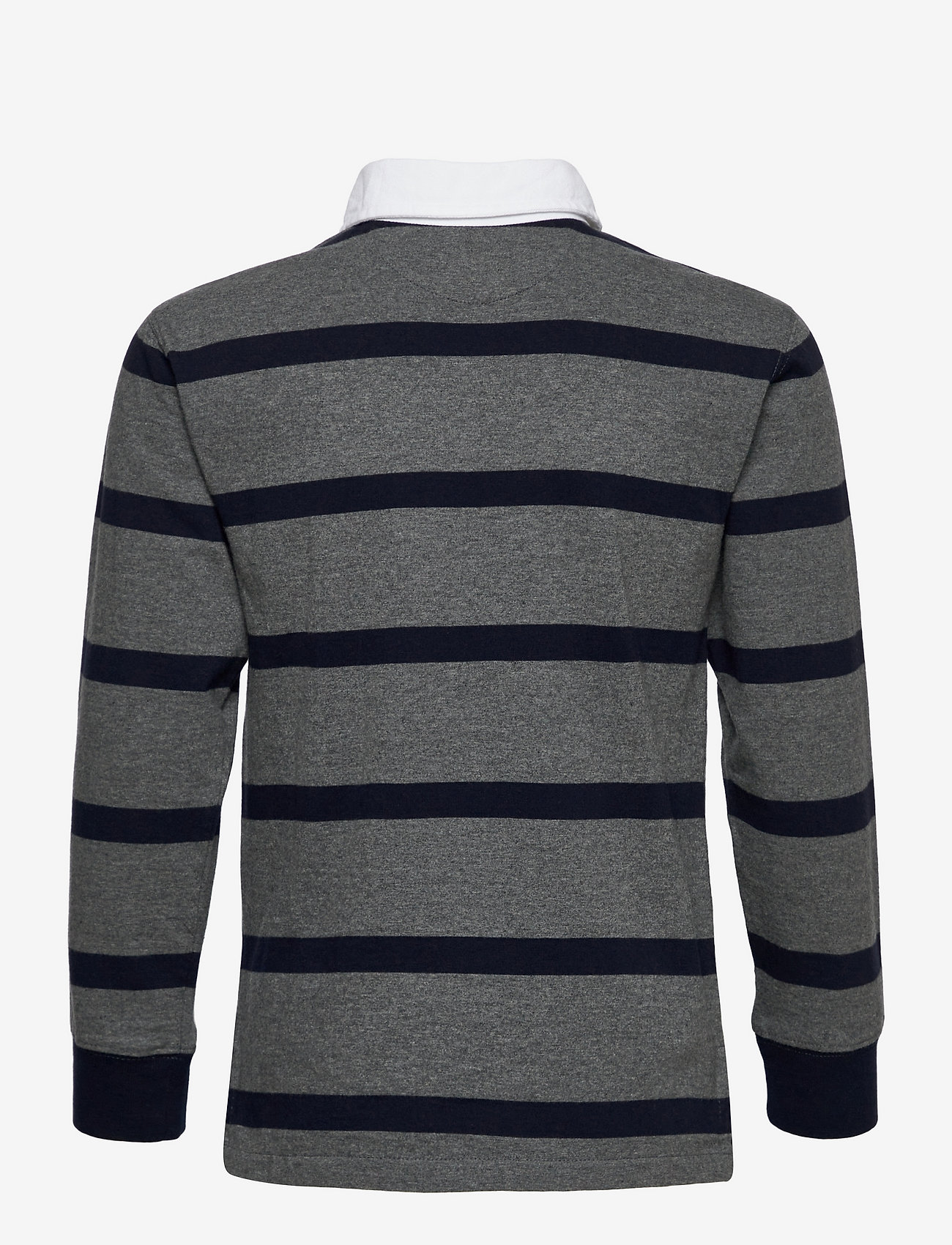 Ralph Lauren Kids - Striped Cotton Jersey Rugby Shirt - med flannel hthr/ - 1